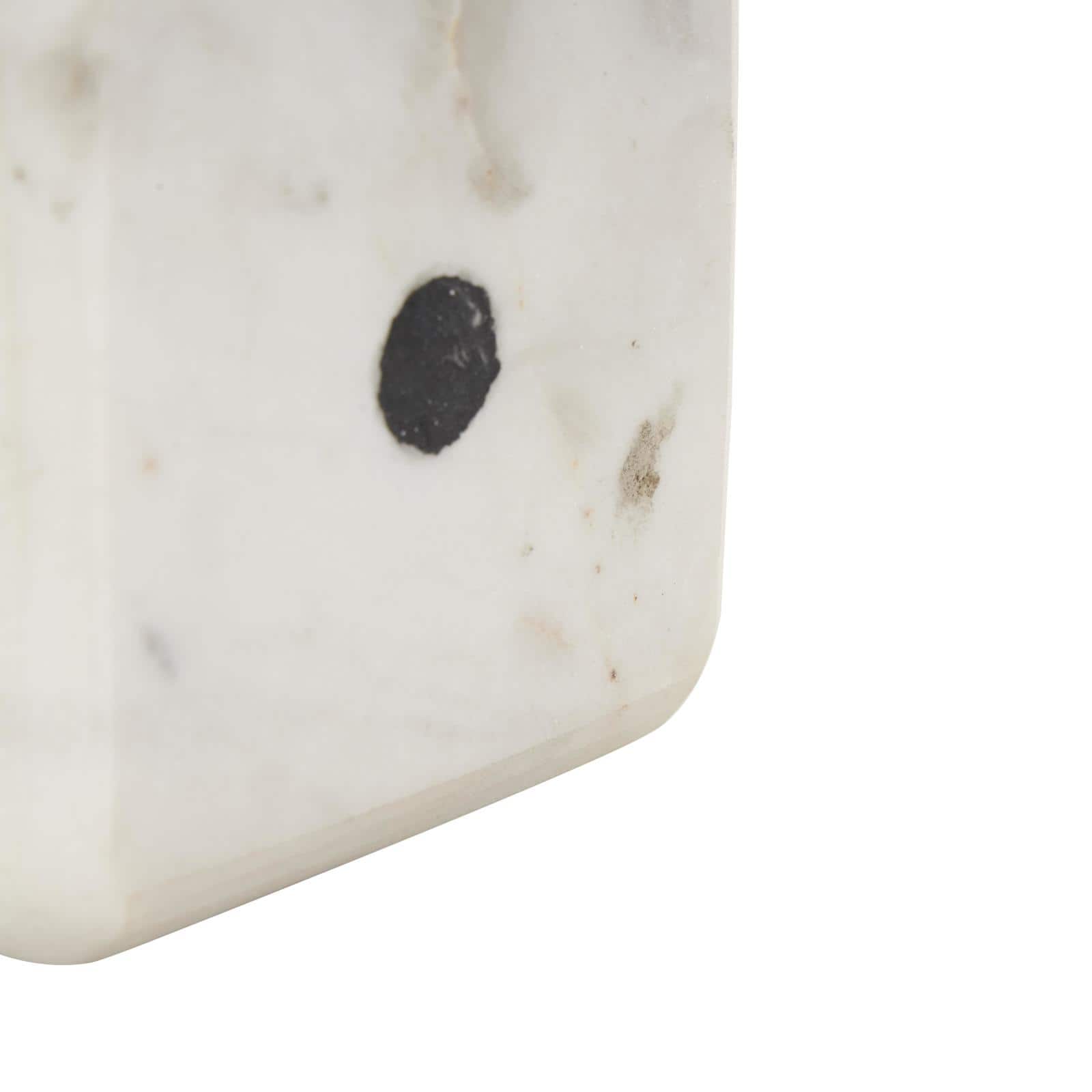 3.5" White Marble Dice Decorative Bookend Set