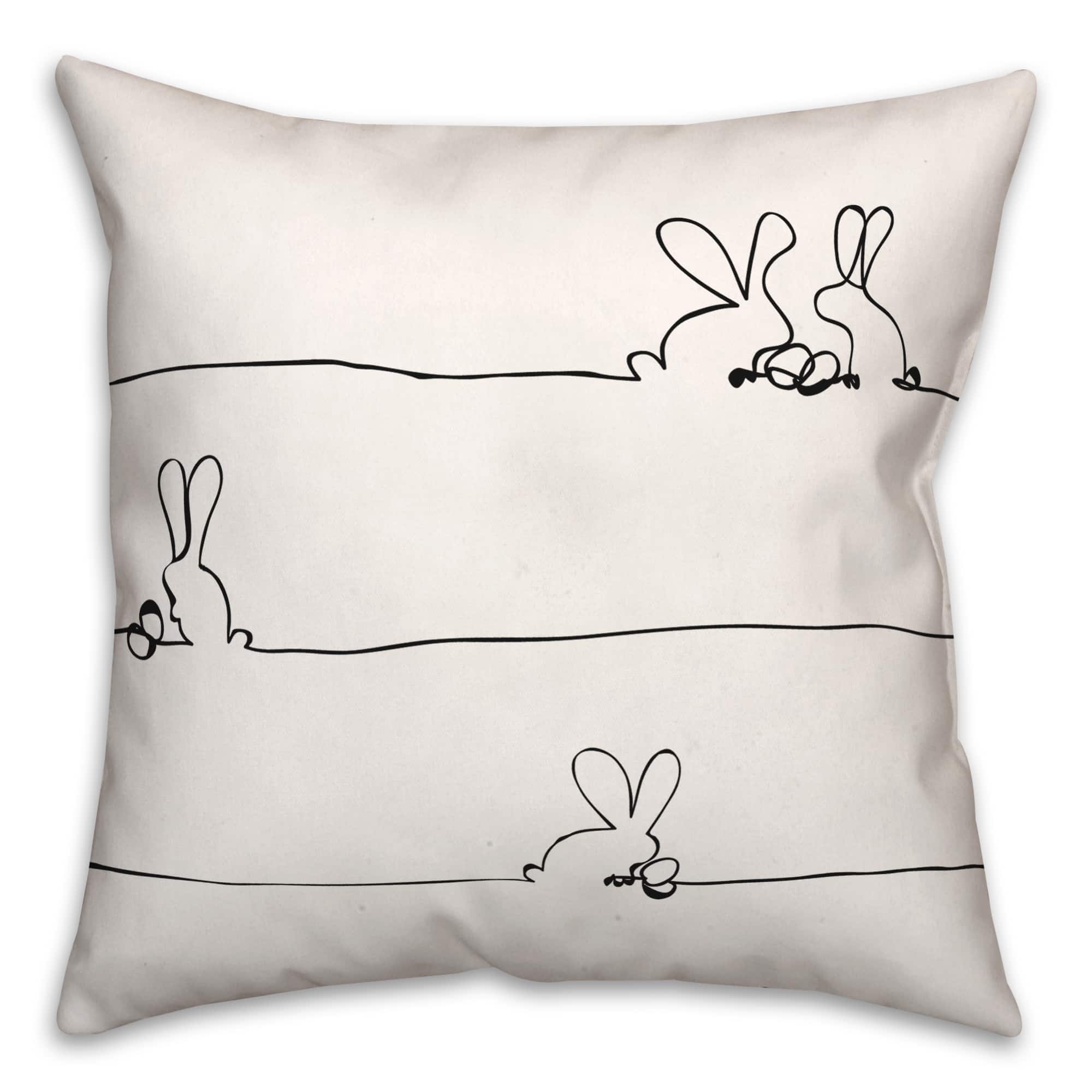 Easter Bunnies Design Pillow 2 18" x 18" Throw Pillow