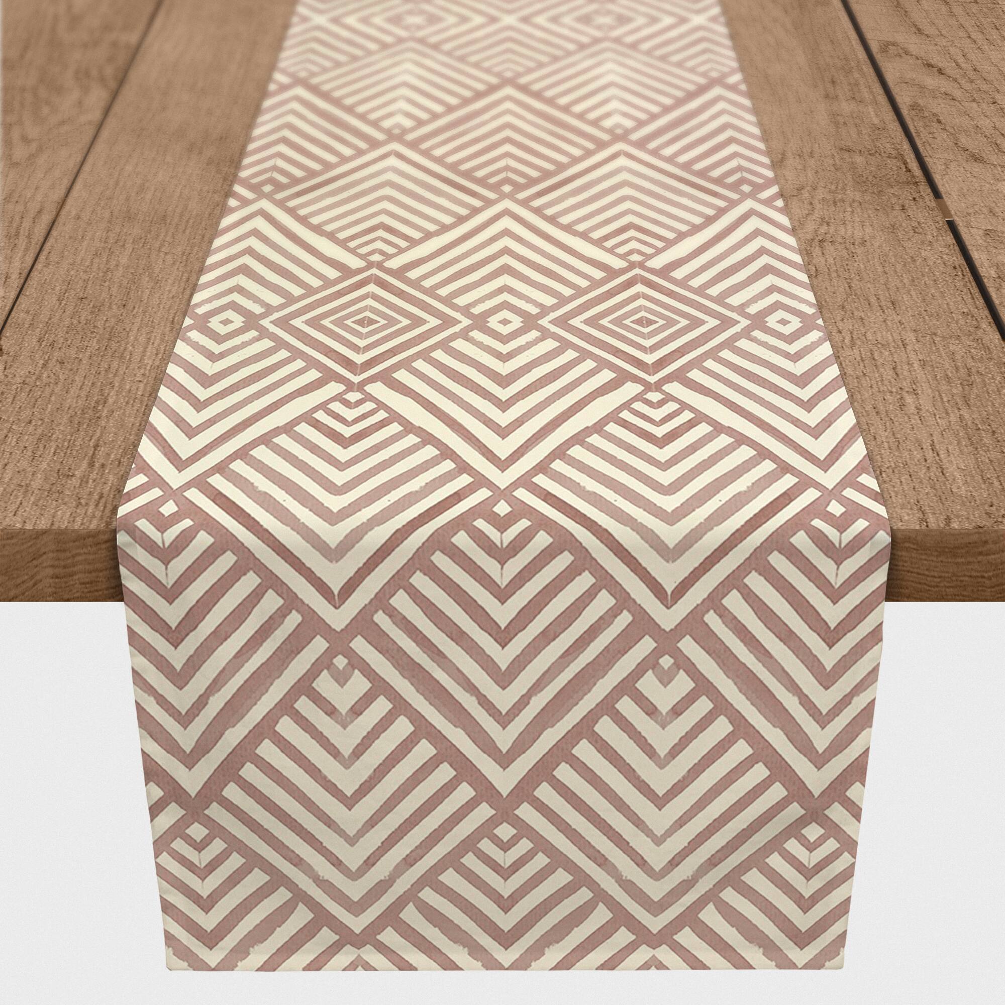 90" Watercolor Diamond Cotton Twill Runner