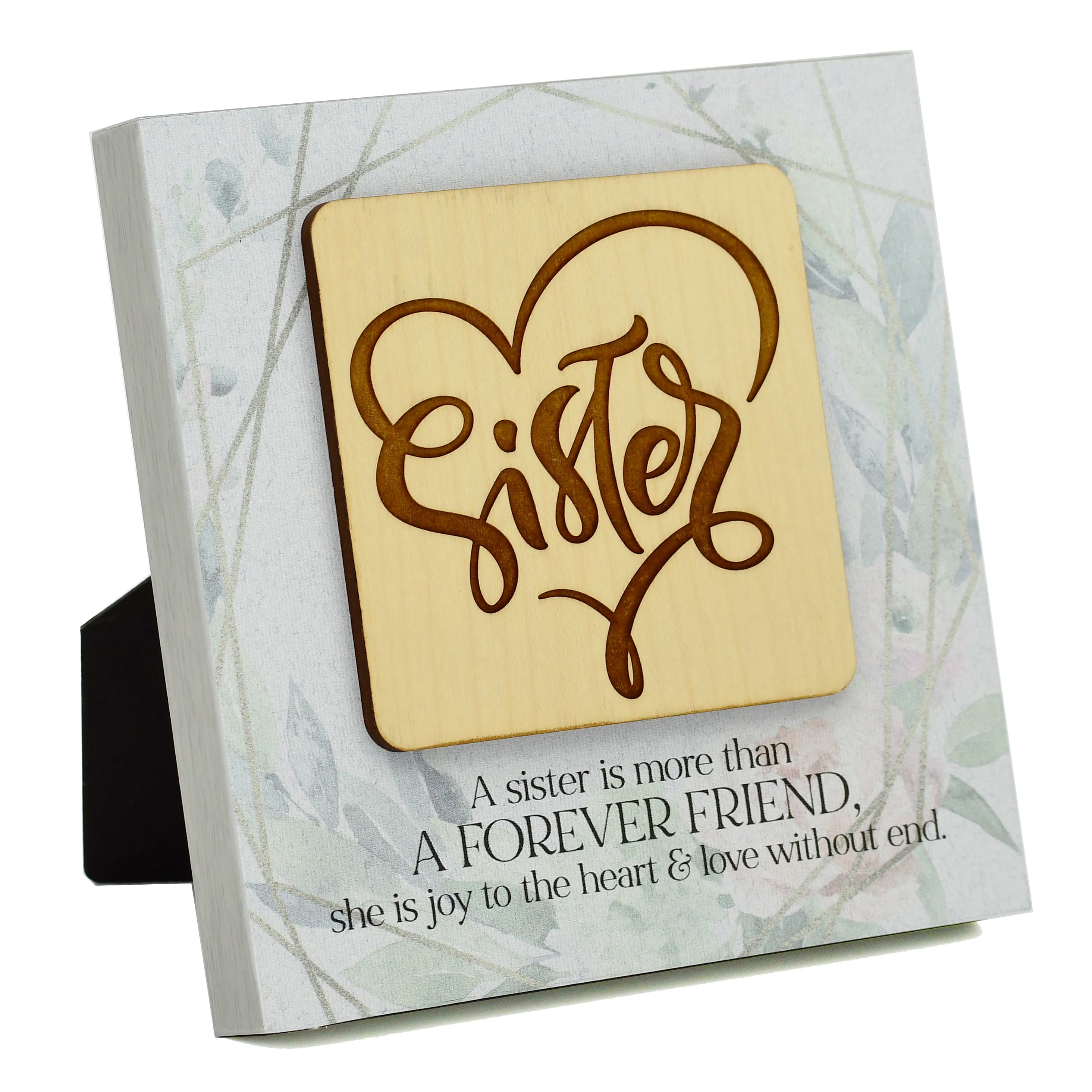 6" Sister Wood Tabletop Plaque