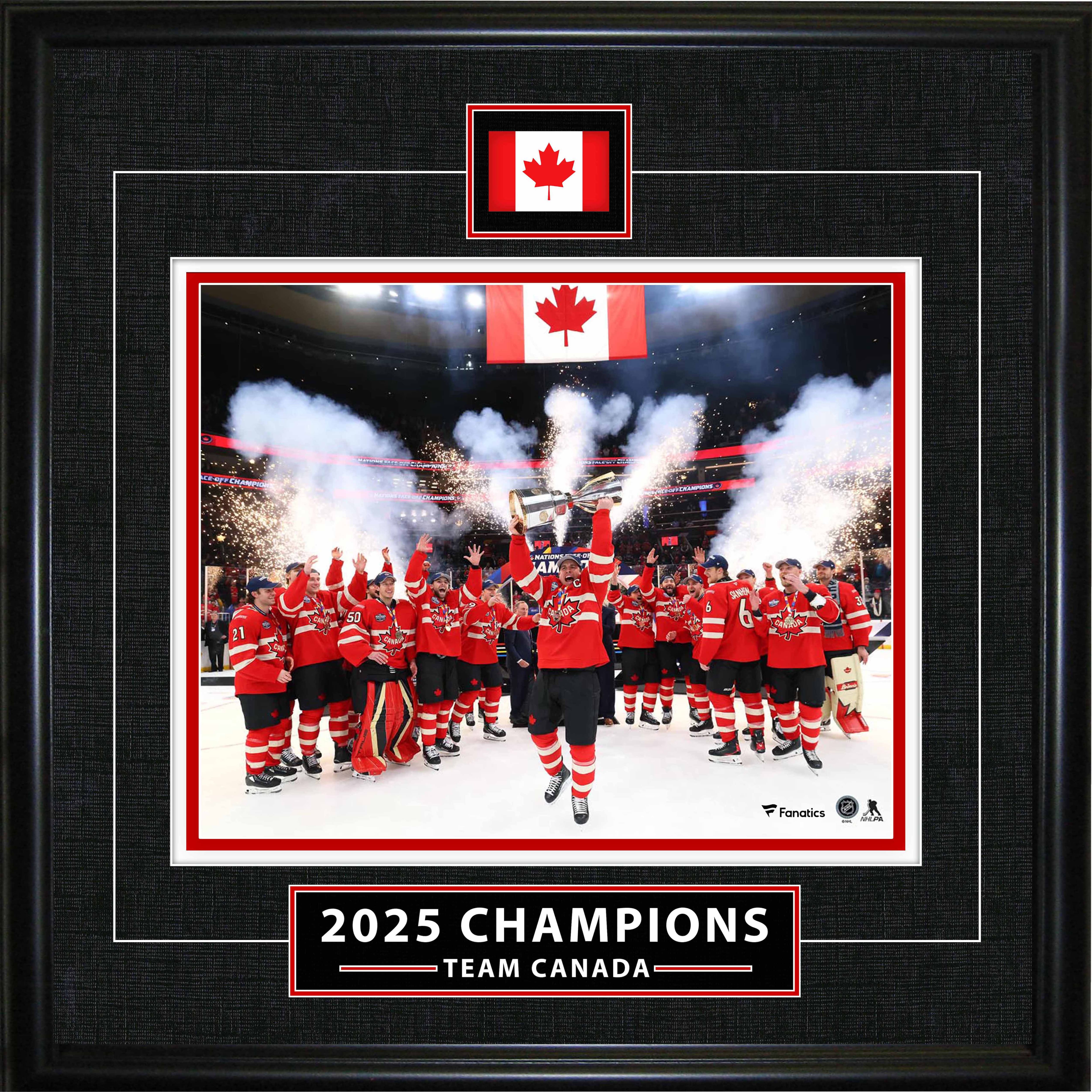 Team Canada Framed 8" x 10" Classic Series 2025 Four Nation Champions 18" x 18"