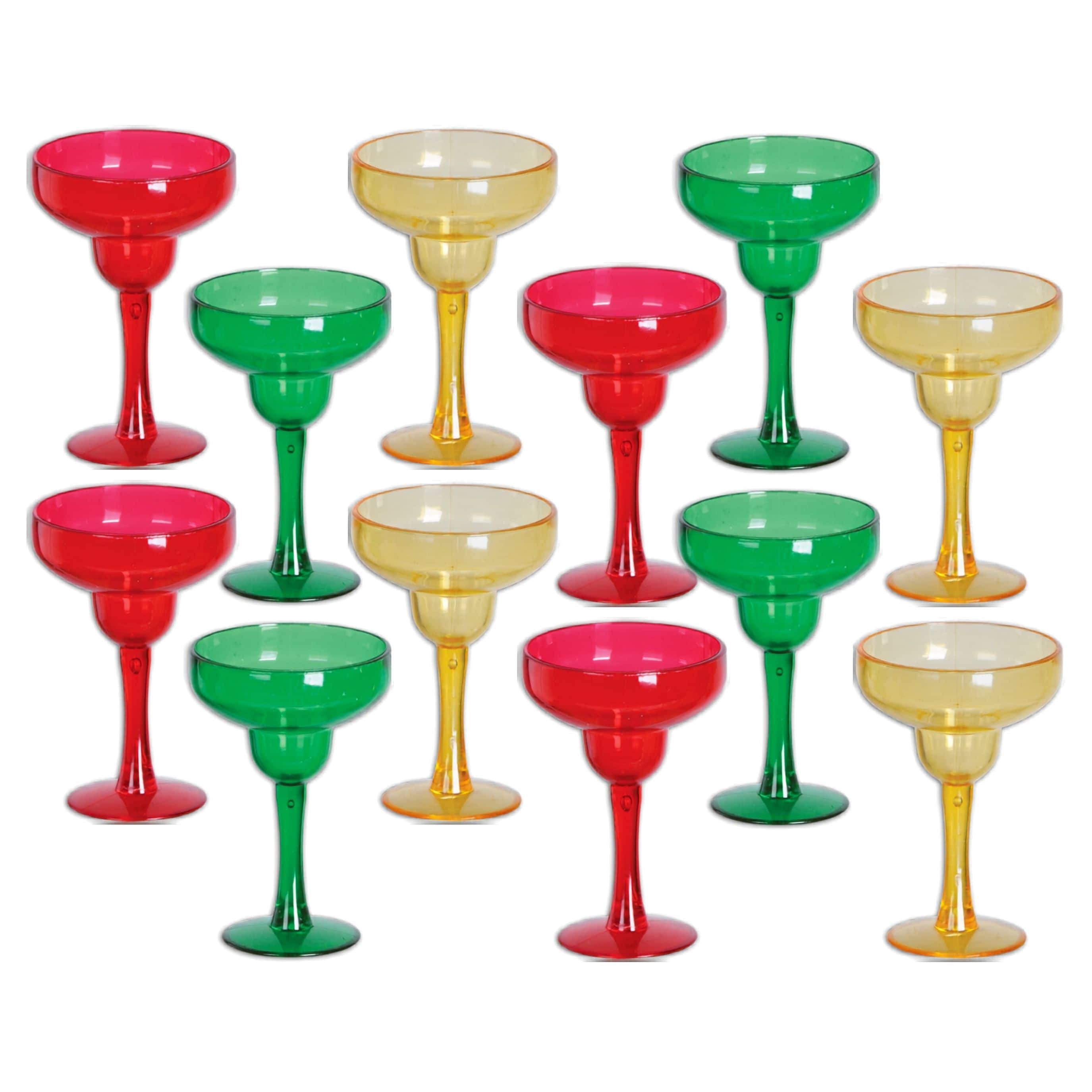Beistle 1oz. Red, Yellow & Green Margarita Shot Glasses Set