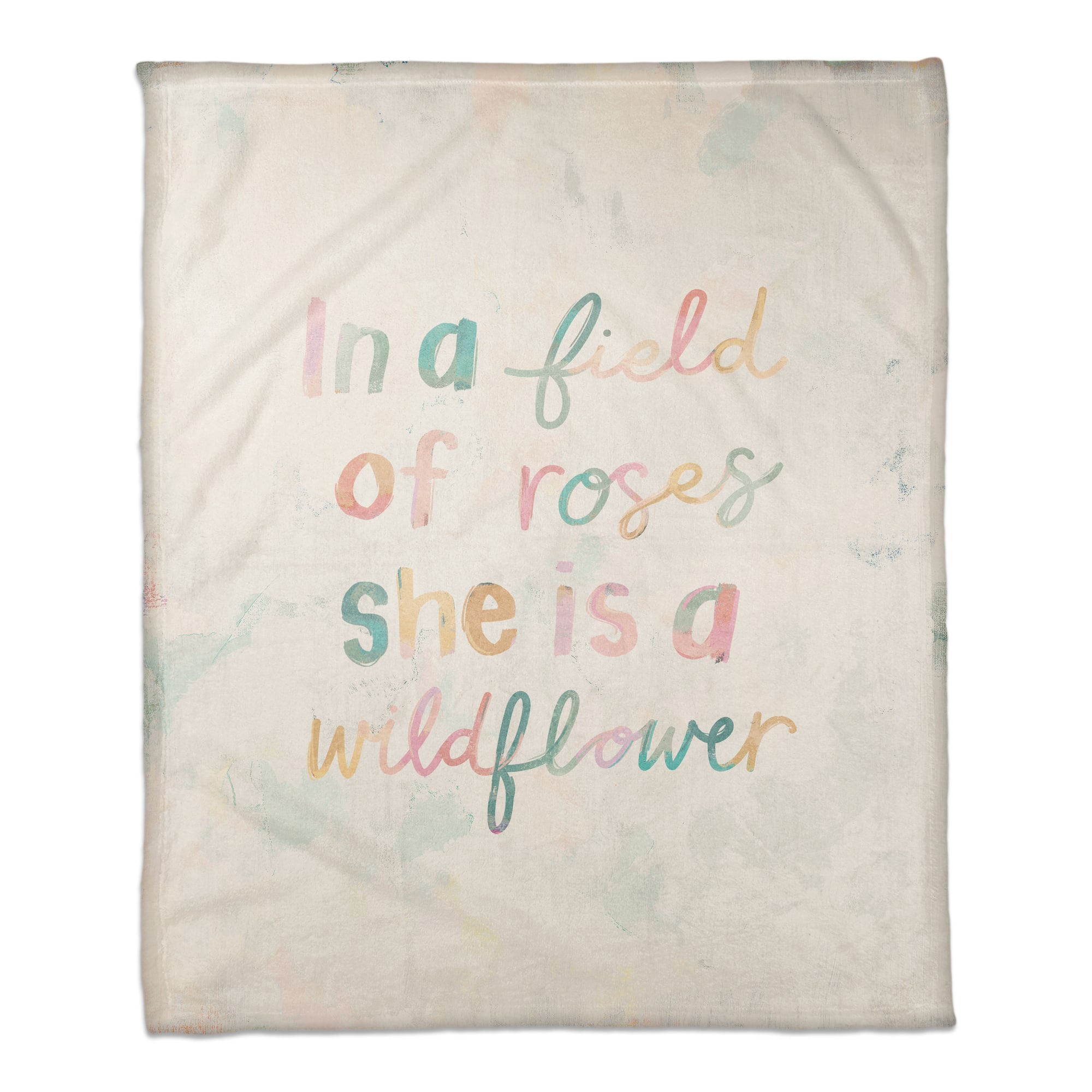 50" x 60" In a Field of Roses Coral Fleece Throw Blanket