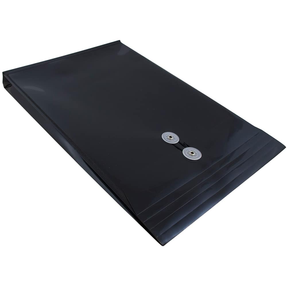 JAM Paper Legal Size Plastic Envelopes with Button & String Tie Closure