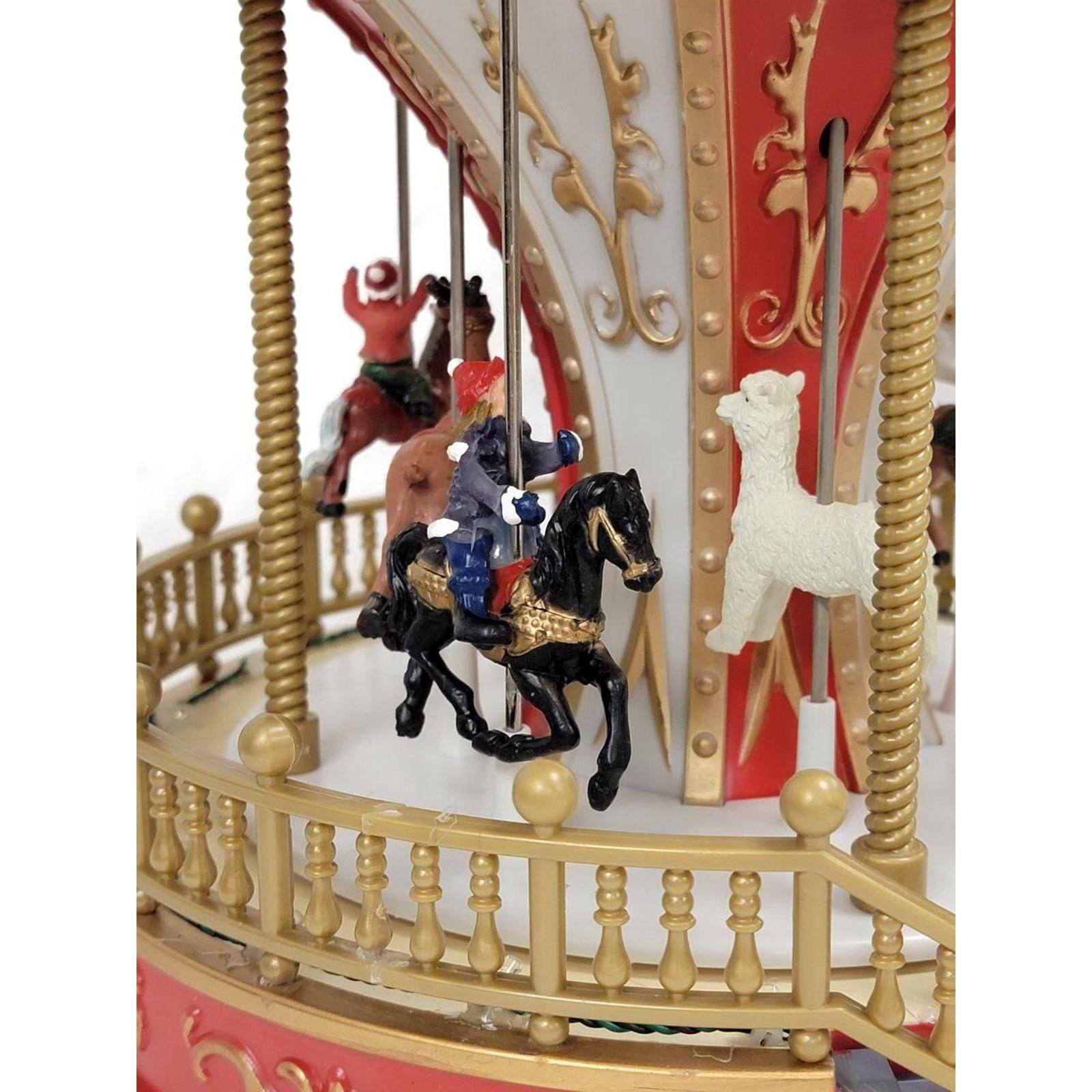 20" Christmas Carousel Animated Village Décor