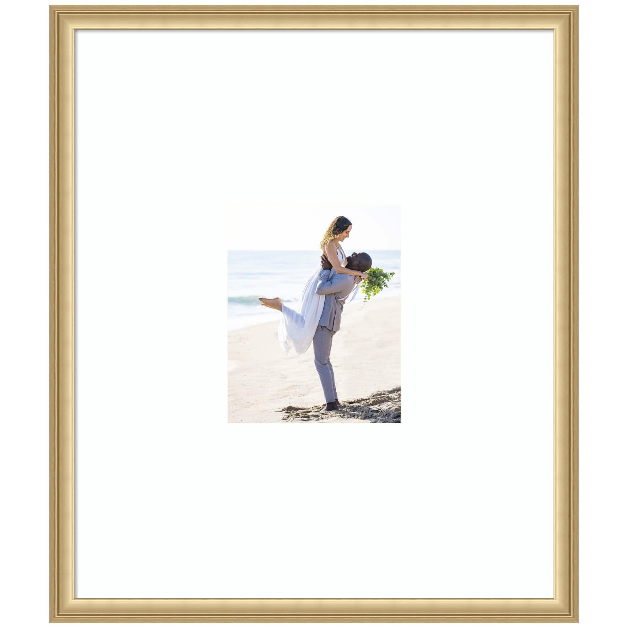 Kate and Laurel Florence Gold Photo Frame with Mat