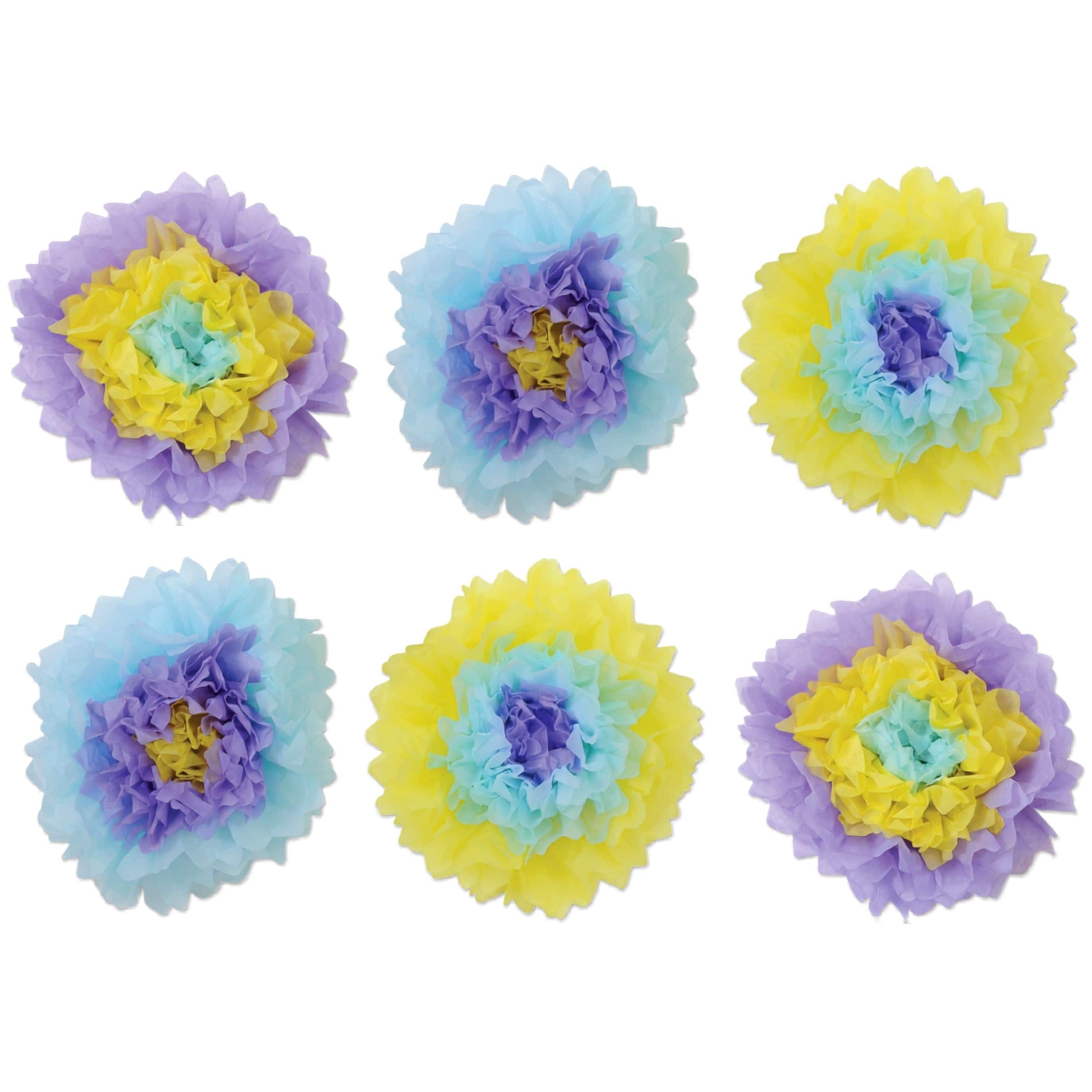 Beistle 10" Tissue Flowers, 6ct.