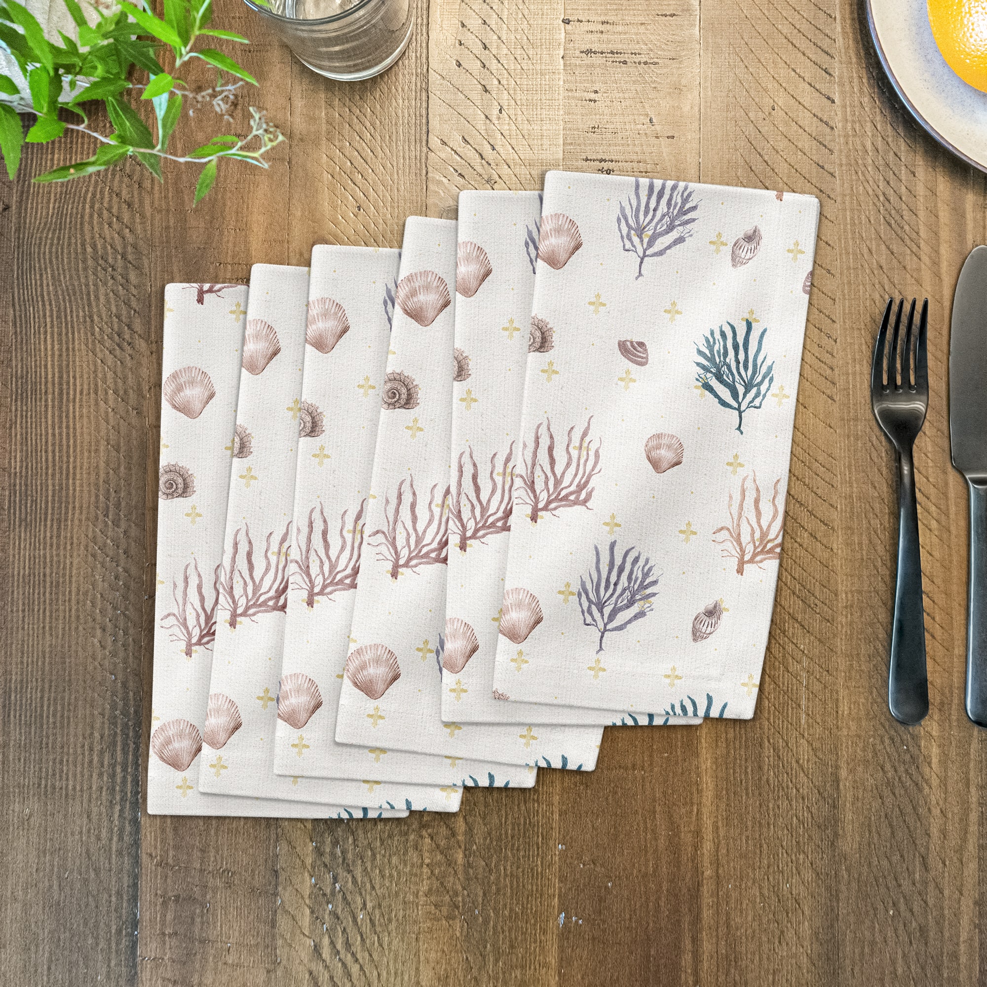 Multi Shell Coral Plus Cotton Twill Napkin