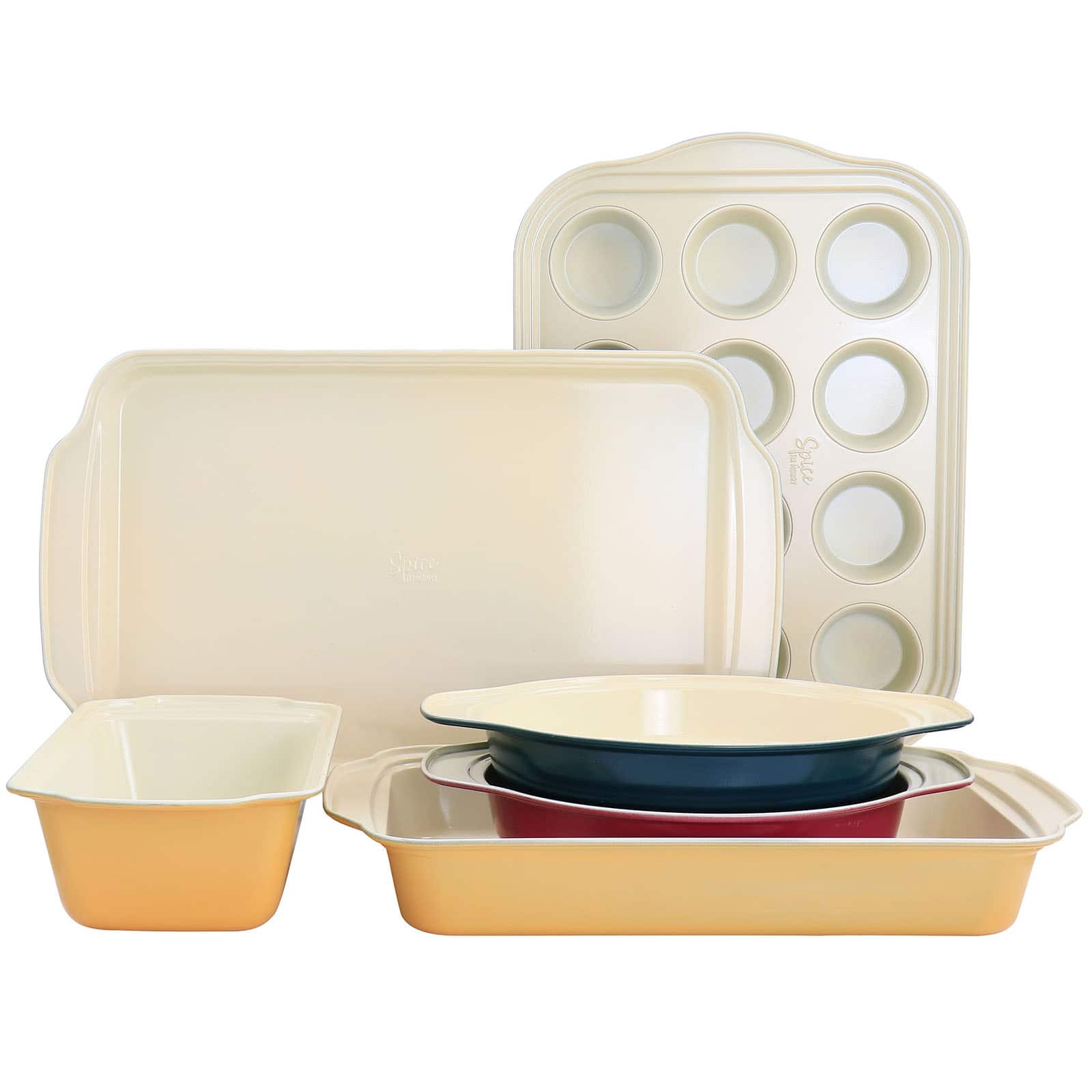 Spice by Tia Mowry Savory Saffron Ceramic Nonstick Bakeware Set