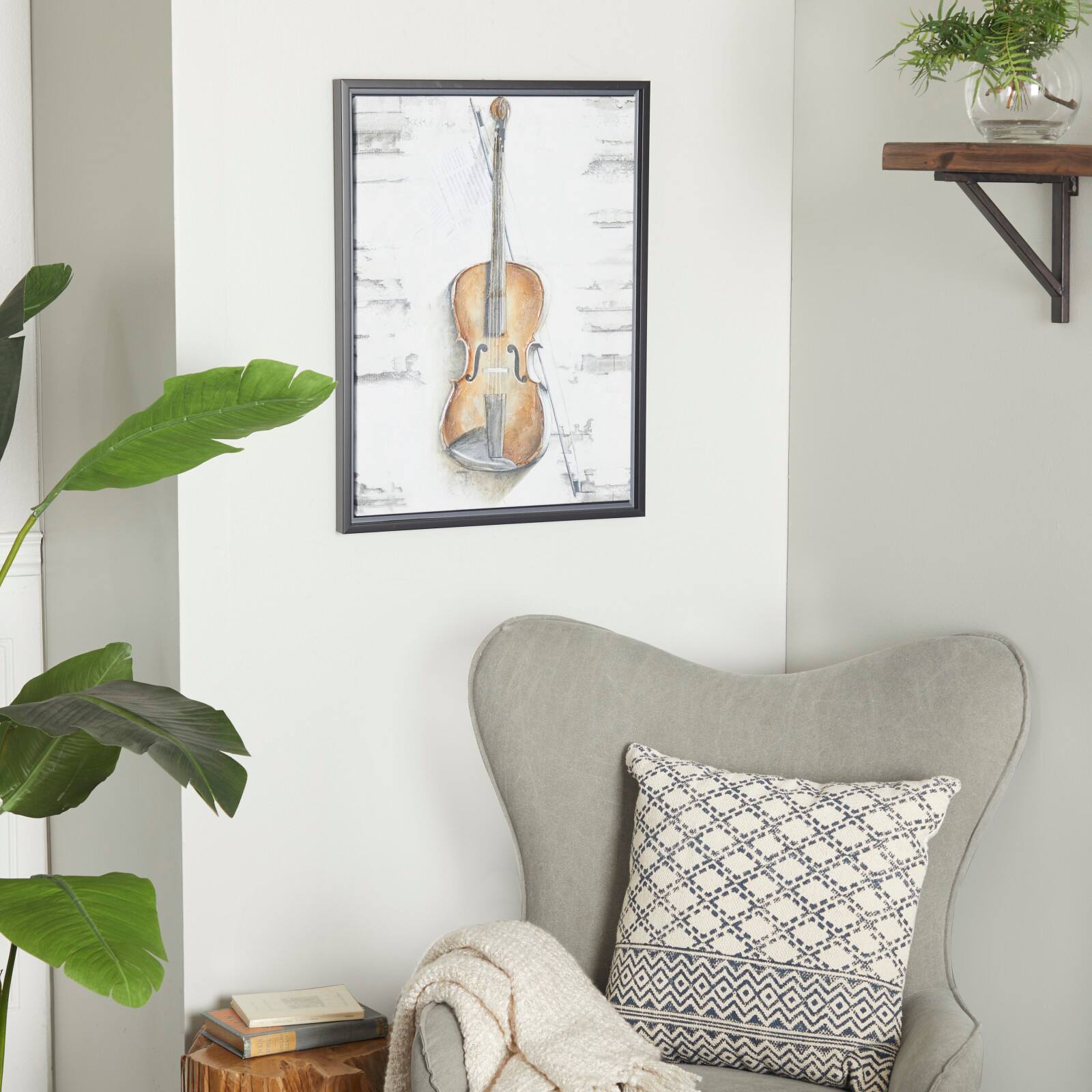 Brown Polystone Traditional Framed Wall Art, 24" x 18"