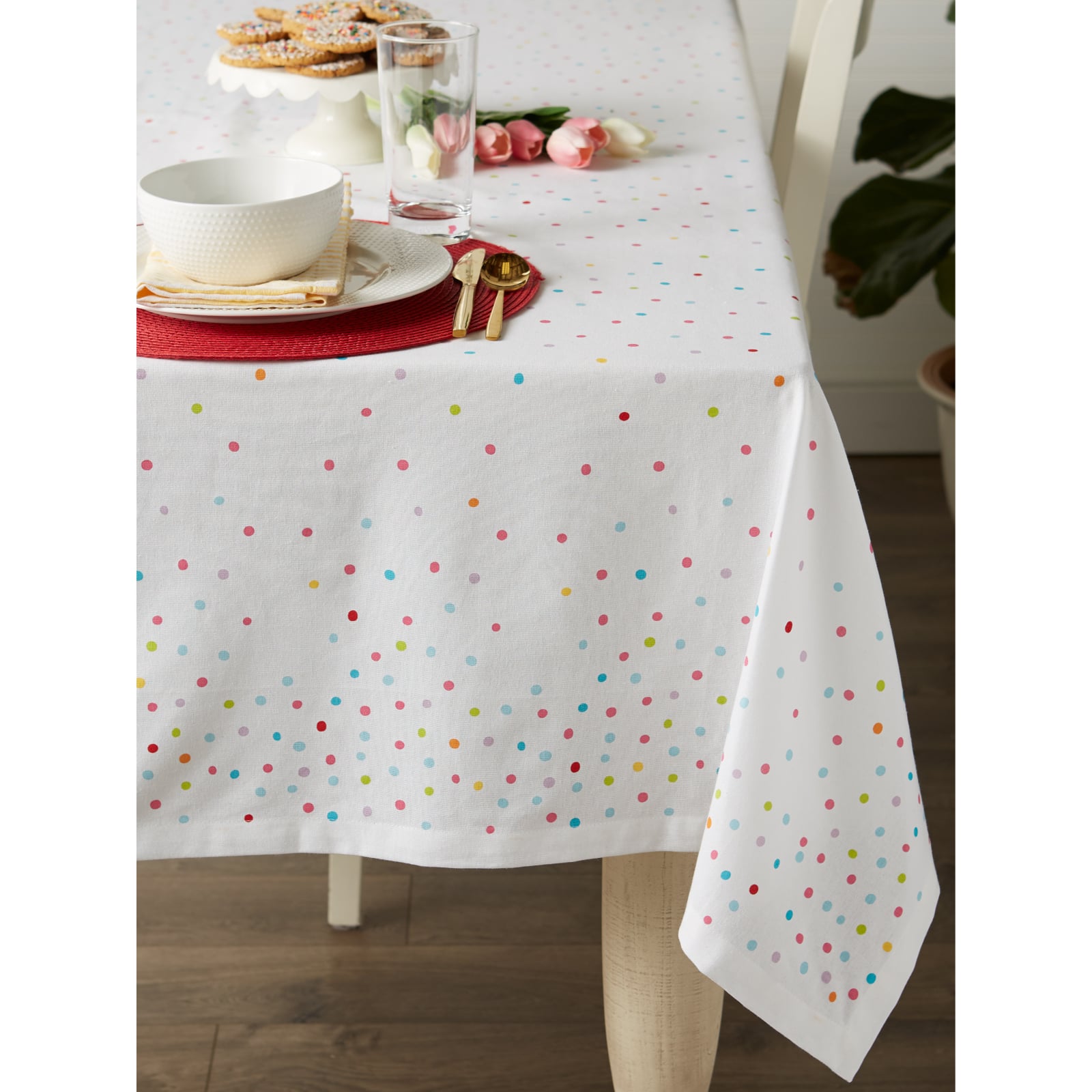 Confetti Toss Print Printed Tablecloth 60" x  84"