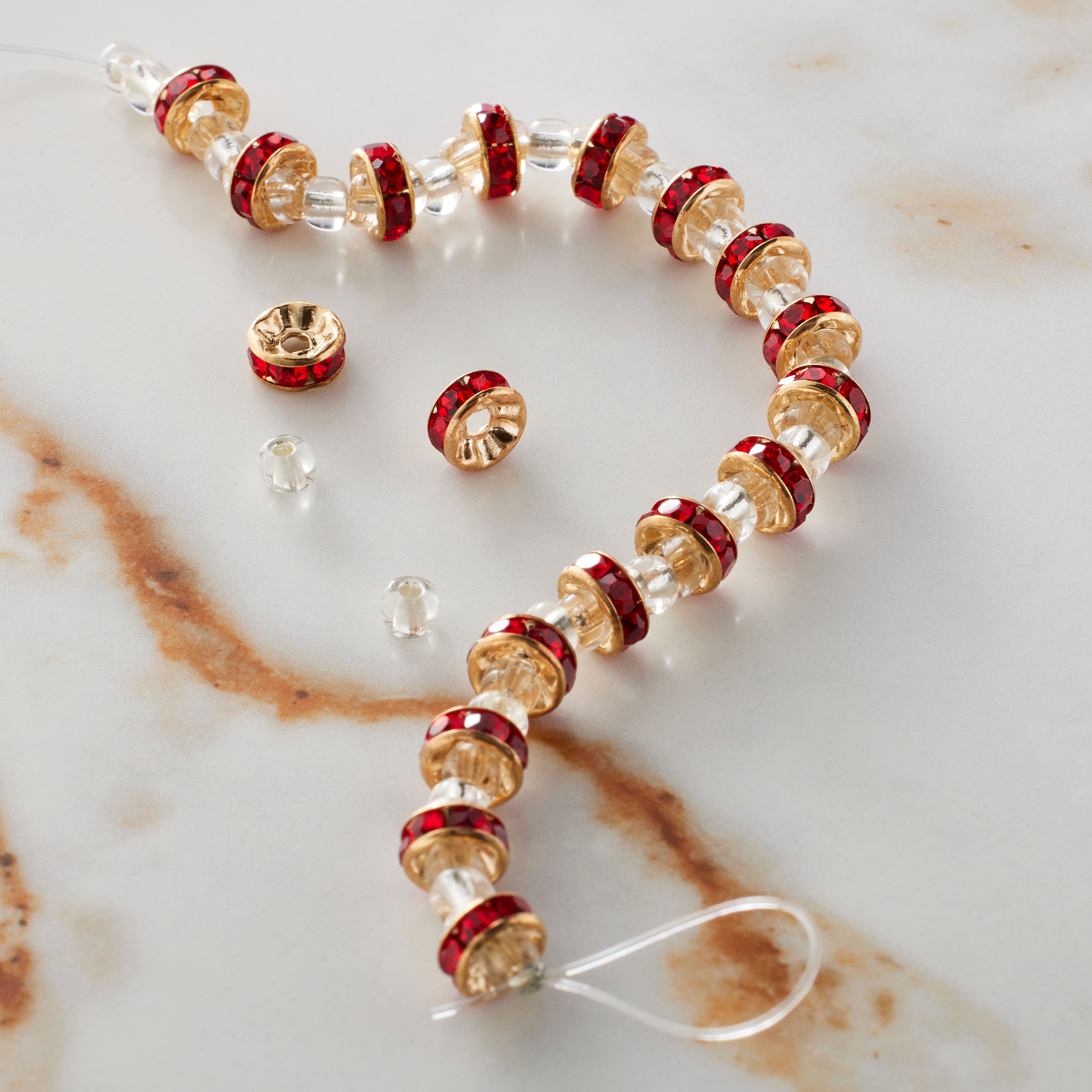 12 Pack: Glass Rhinestone & Metal Rondelle Beads, 6.7mm by Bead Landing­™