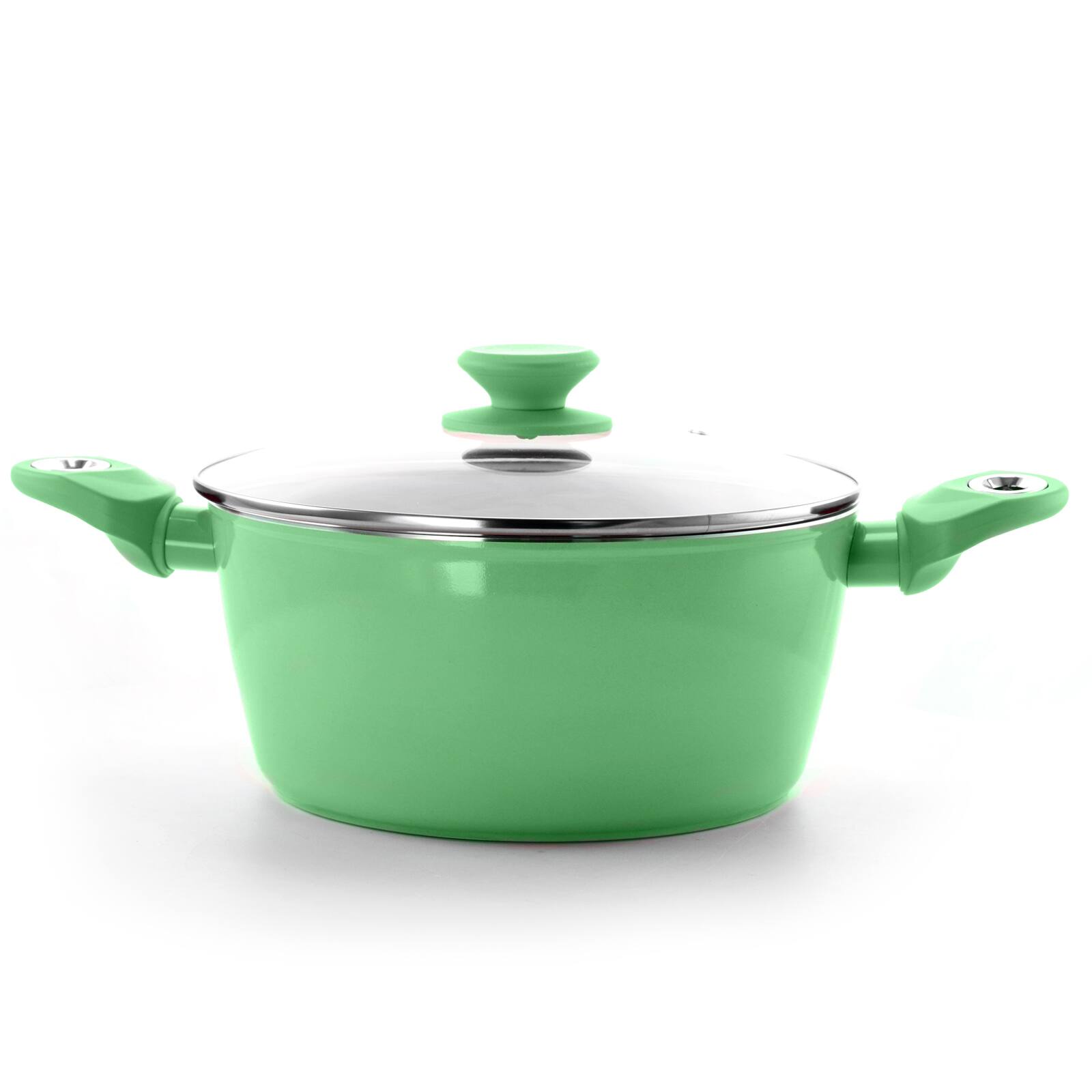 Gibson Home® Plaza Café Mint Aluminum 4.5qt. Dutch Oven with Soft Touch Handles