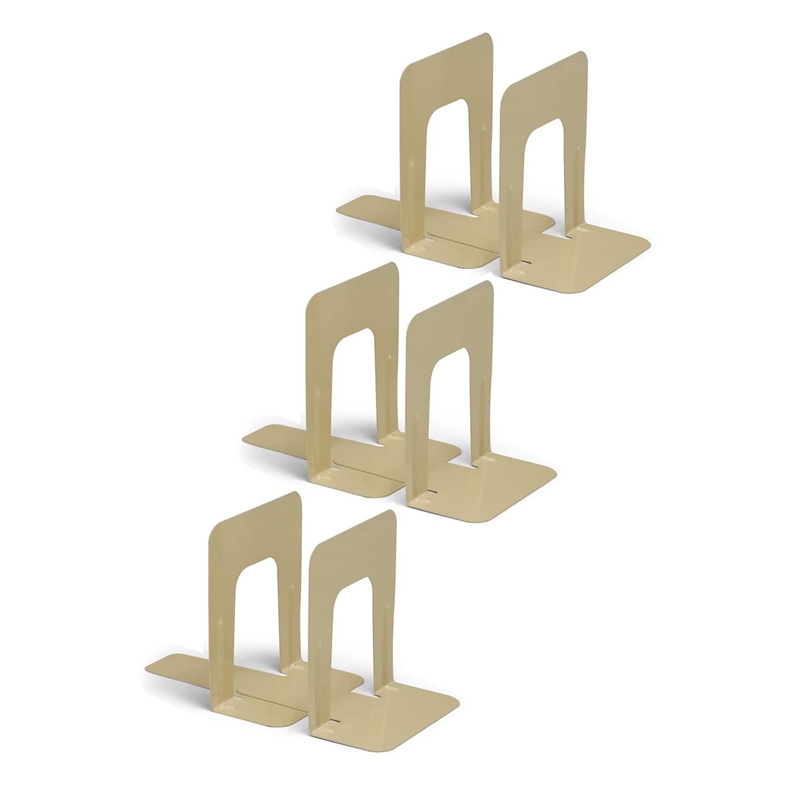 Charles Leonard 9" Tan Bookends, 3 Packs of 2