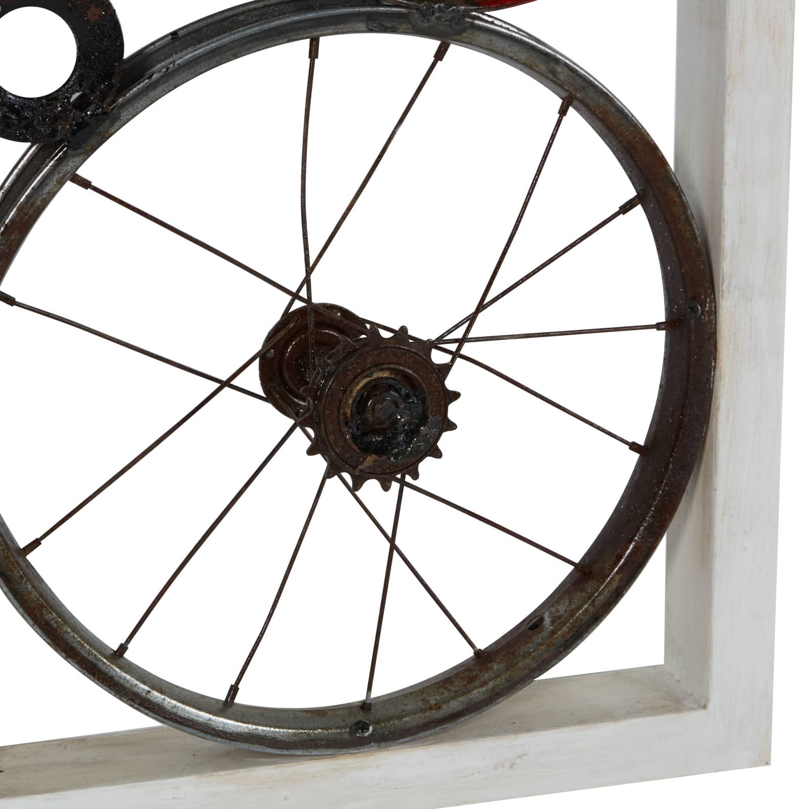 49" White Metal & Wood Rustic Wall Décor