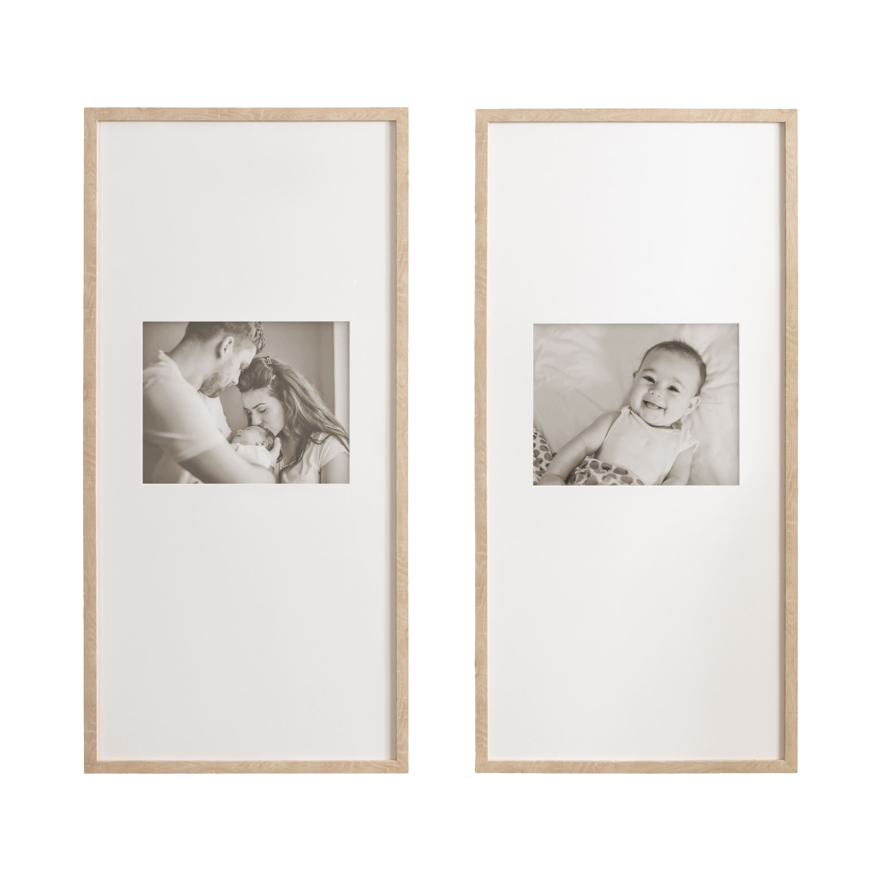 Kate and Laurel Gallery 14" x 30" Photo Frames 8" x 10" with Mat