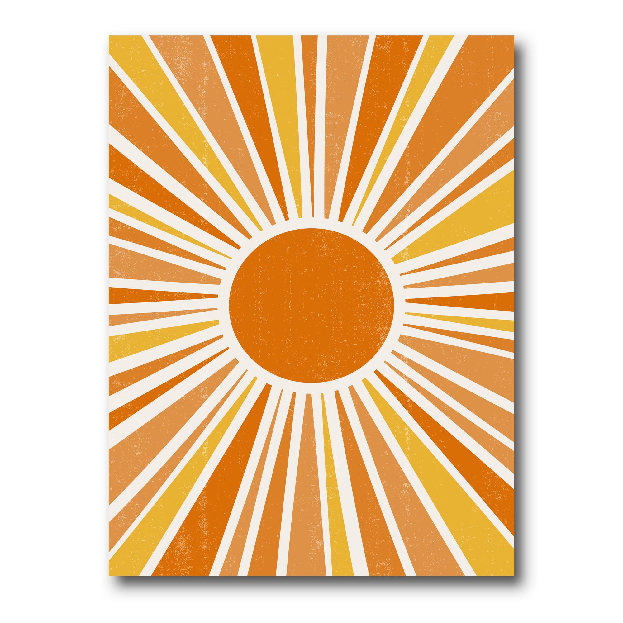 Designart - Minimalist Bright Shining Orange Sun Rays I - Modern Canvas Wall Art Print