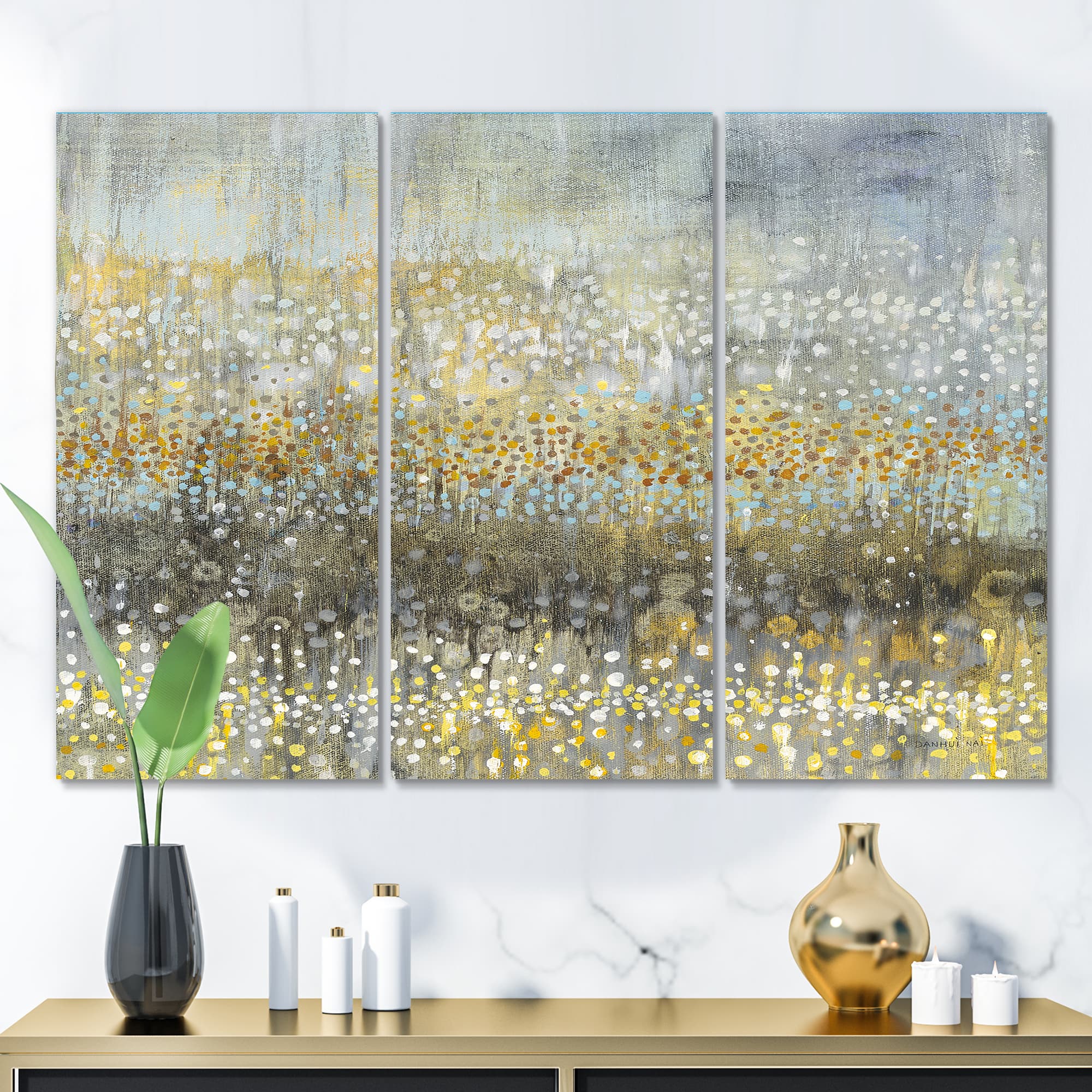 Designart - Glam Rain Abstract IV - Modern Canvas Art