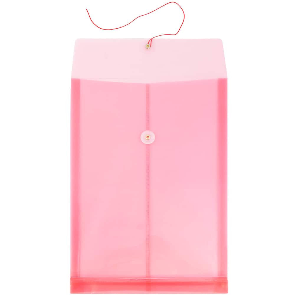JAM Paper Legal Size Plastic Envelopes with Button & String Tie Closure, 12ct.