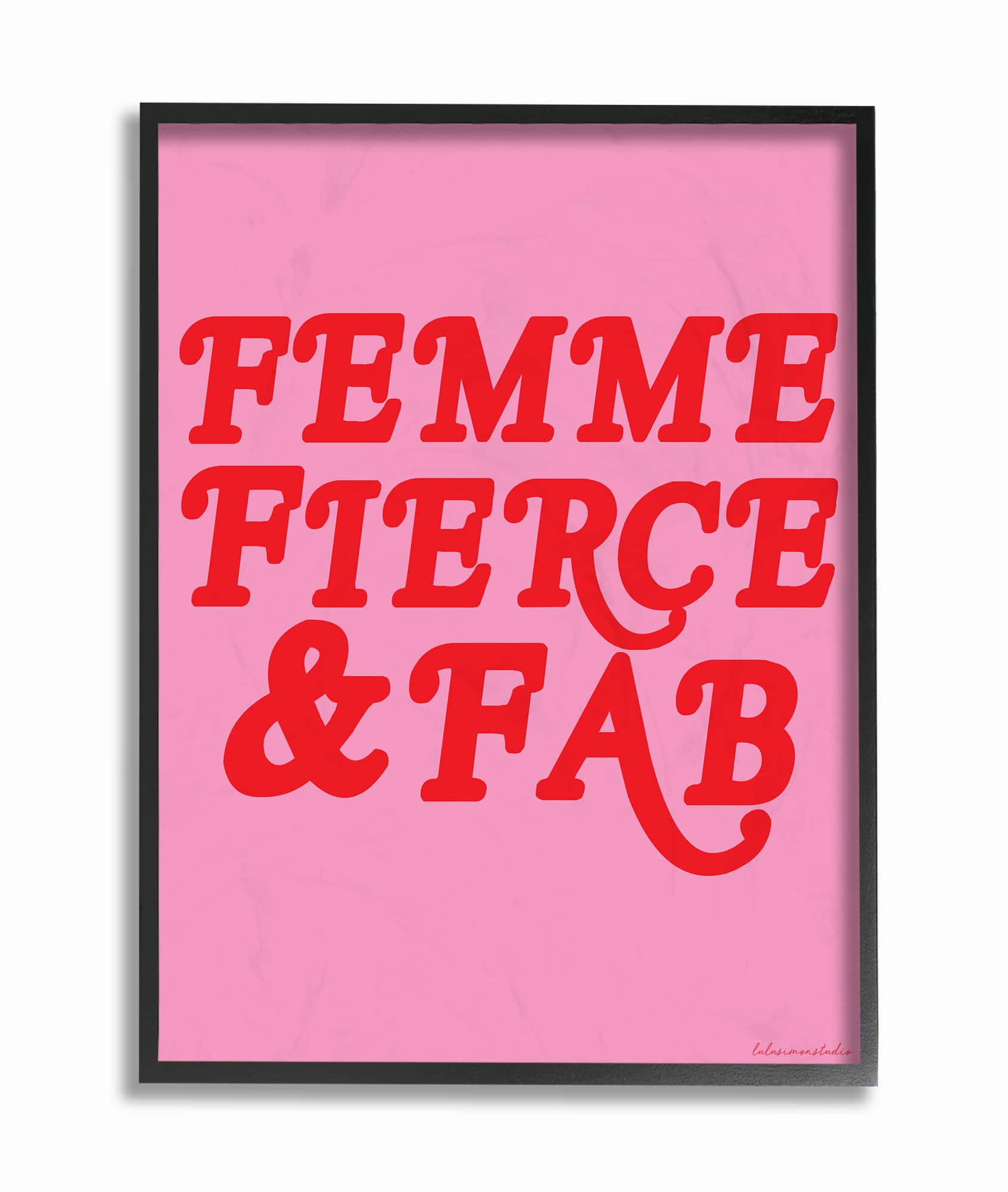 Stupell Industries LulusimonStudio Femme Fierce Wall Art in Black Frame