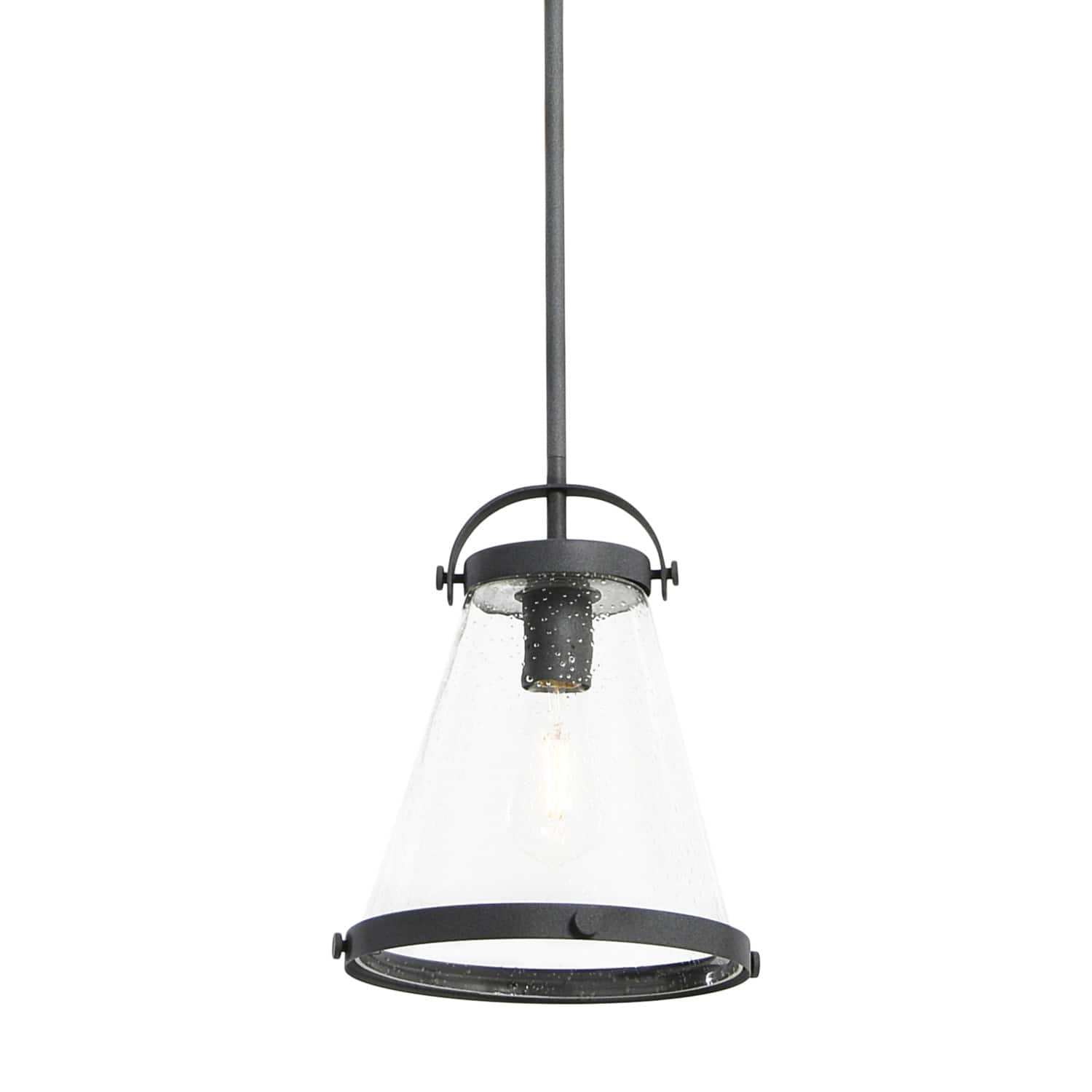 Hello Honey® Robert Stevenson Lighting Wesley Metal & Seedy Glass Ceiling Light