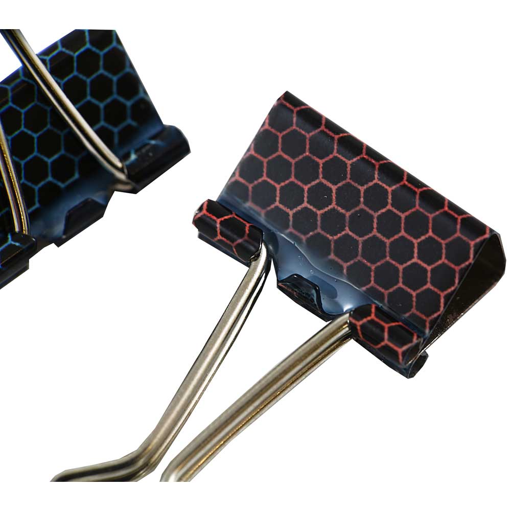 JAM Paper Peach & Blue Honeycomb 19mm Binder Clips, 10ct.