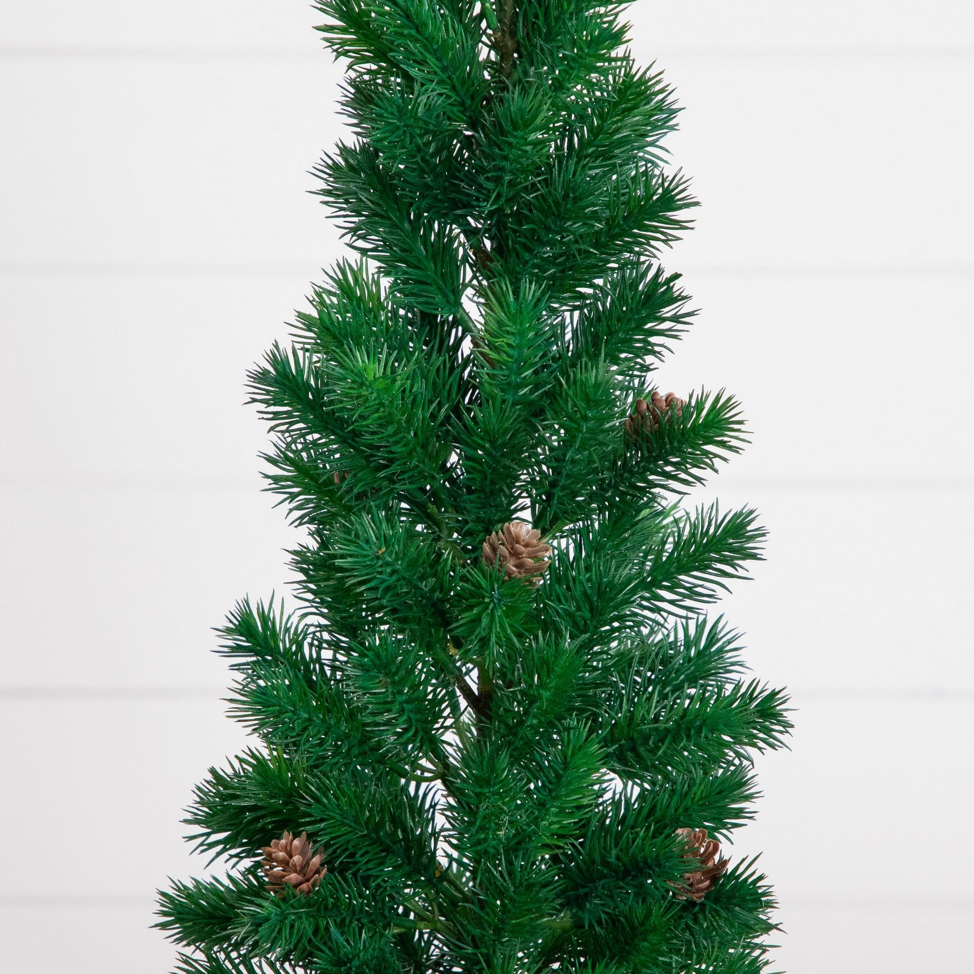 Nearly Natural 20" Unlit Artificial Christmas Tree with Pinecones in White Ceramic Planter