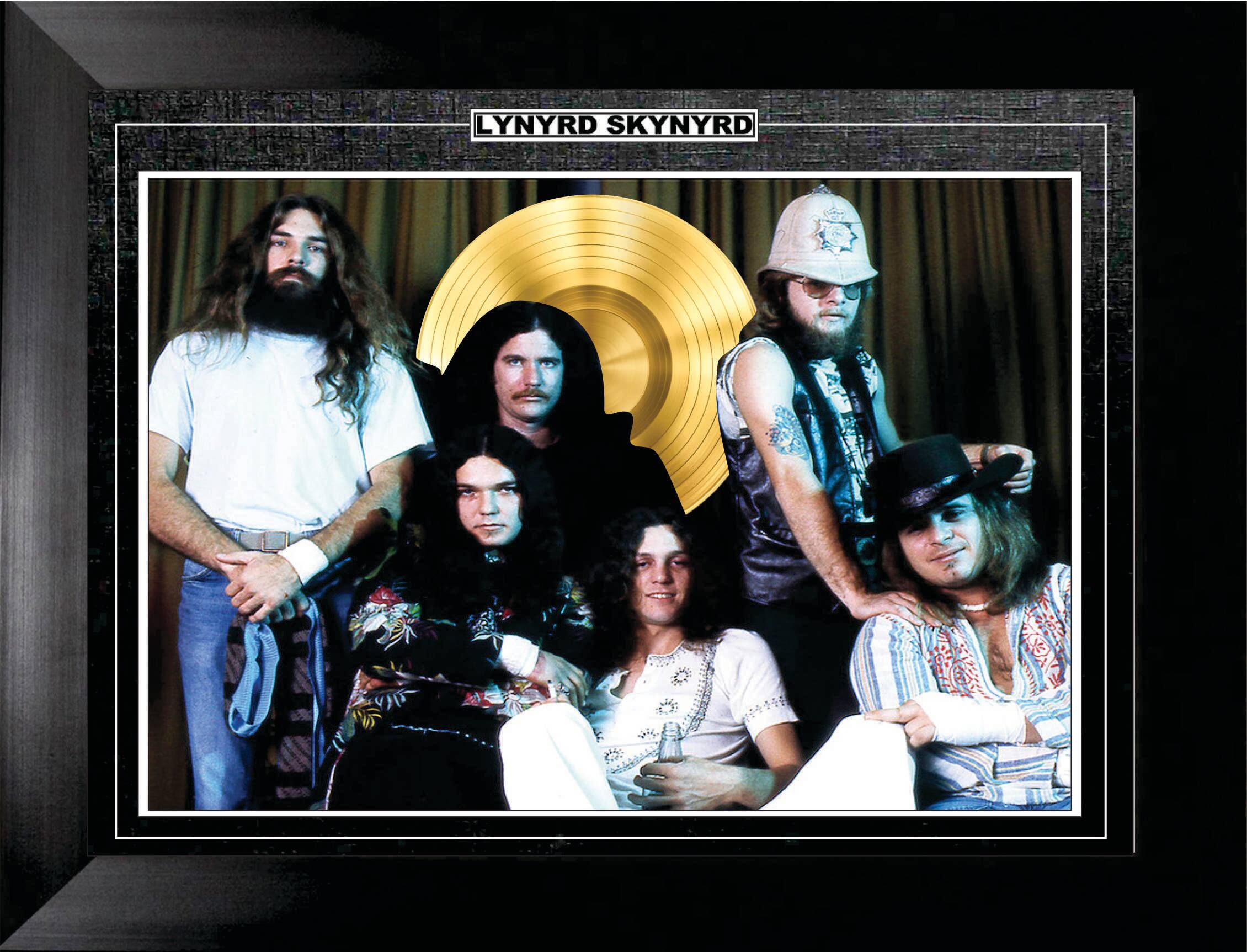 Lynard Skynard Framed Print with Gold LP 38.5" x 27.5"