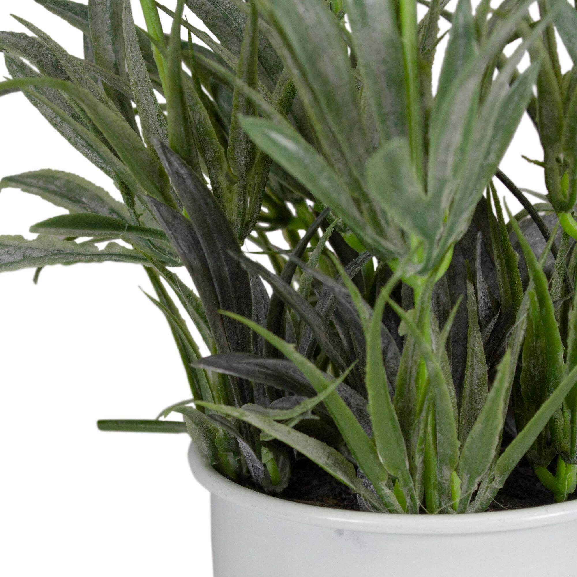 11'' Artificial Lavender Arrangement in White Tin Can