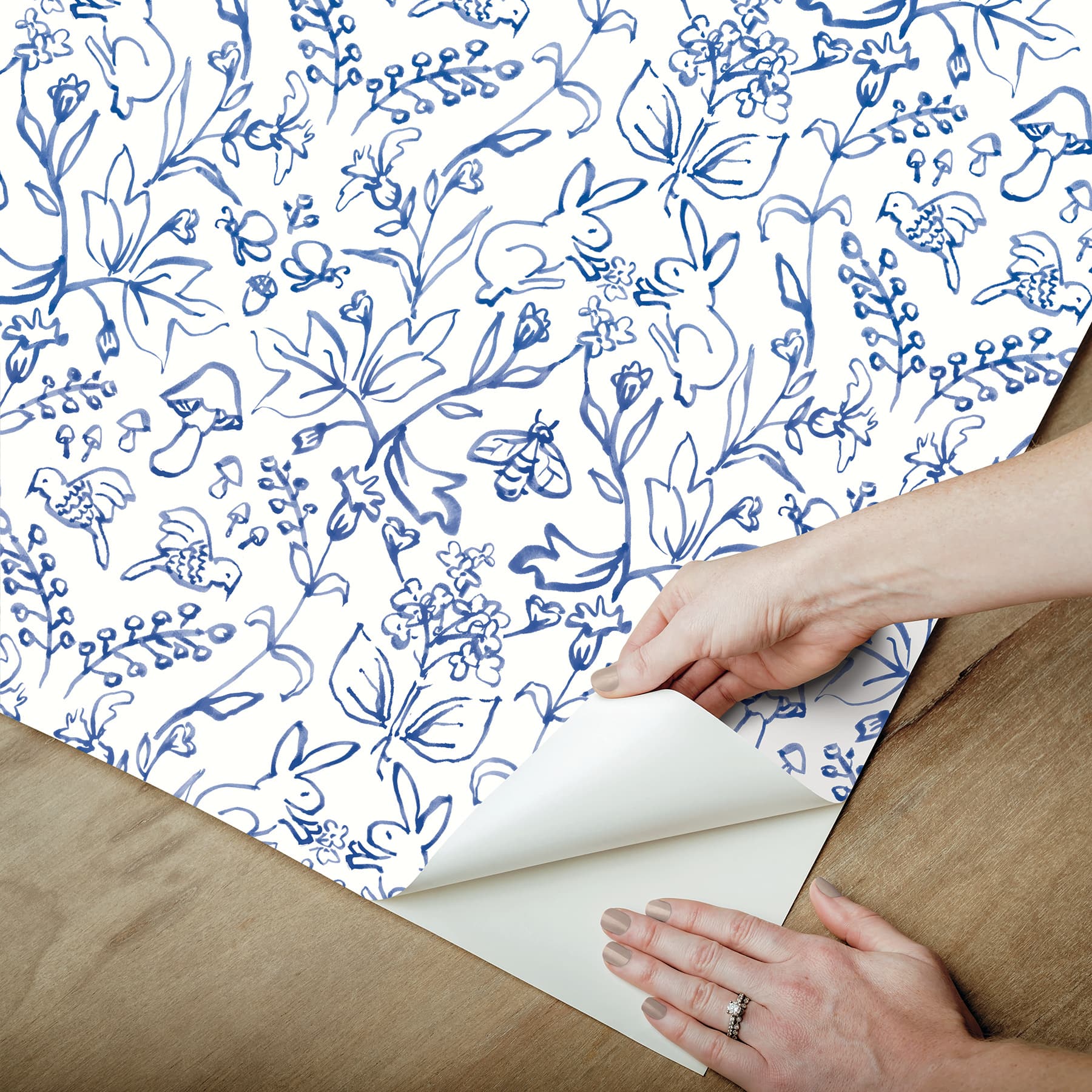 RoomMates Meadow Blue Peel & Stick Wallpaper