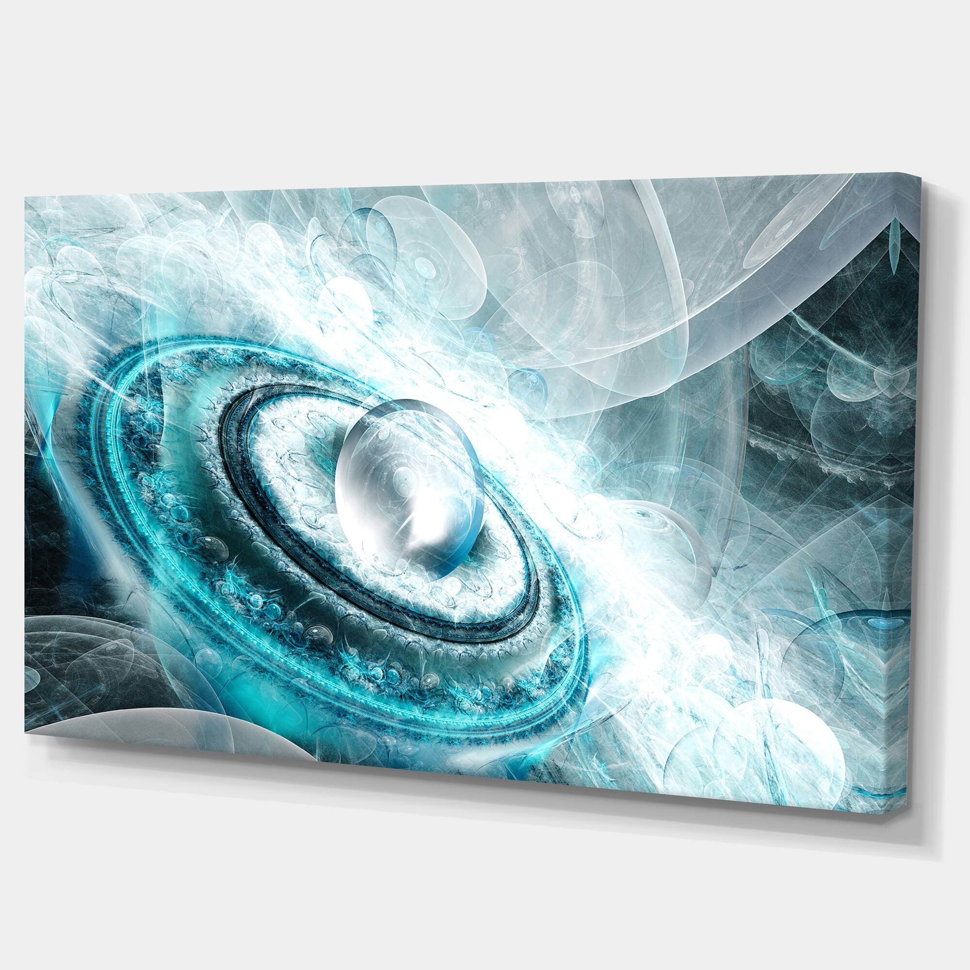 Designart - Blue Fractal Flying Saucer