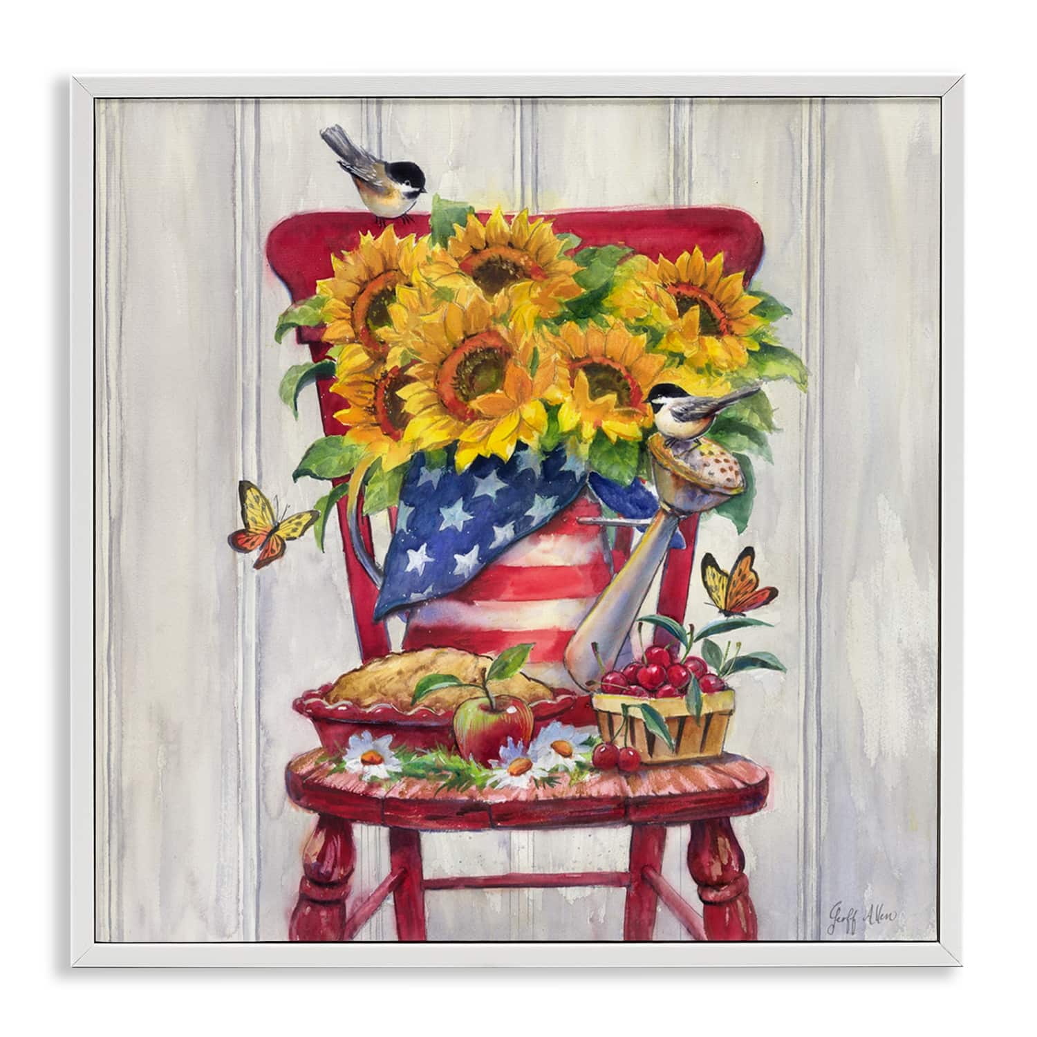Stupell Industries Patriot Porch Still Life Framed Giclee Art