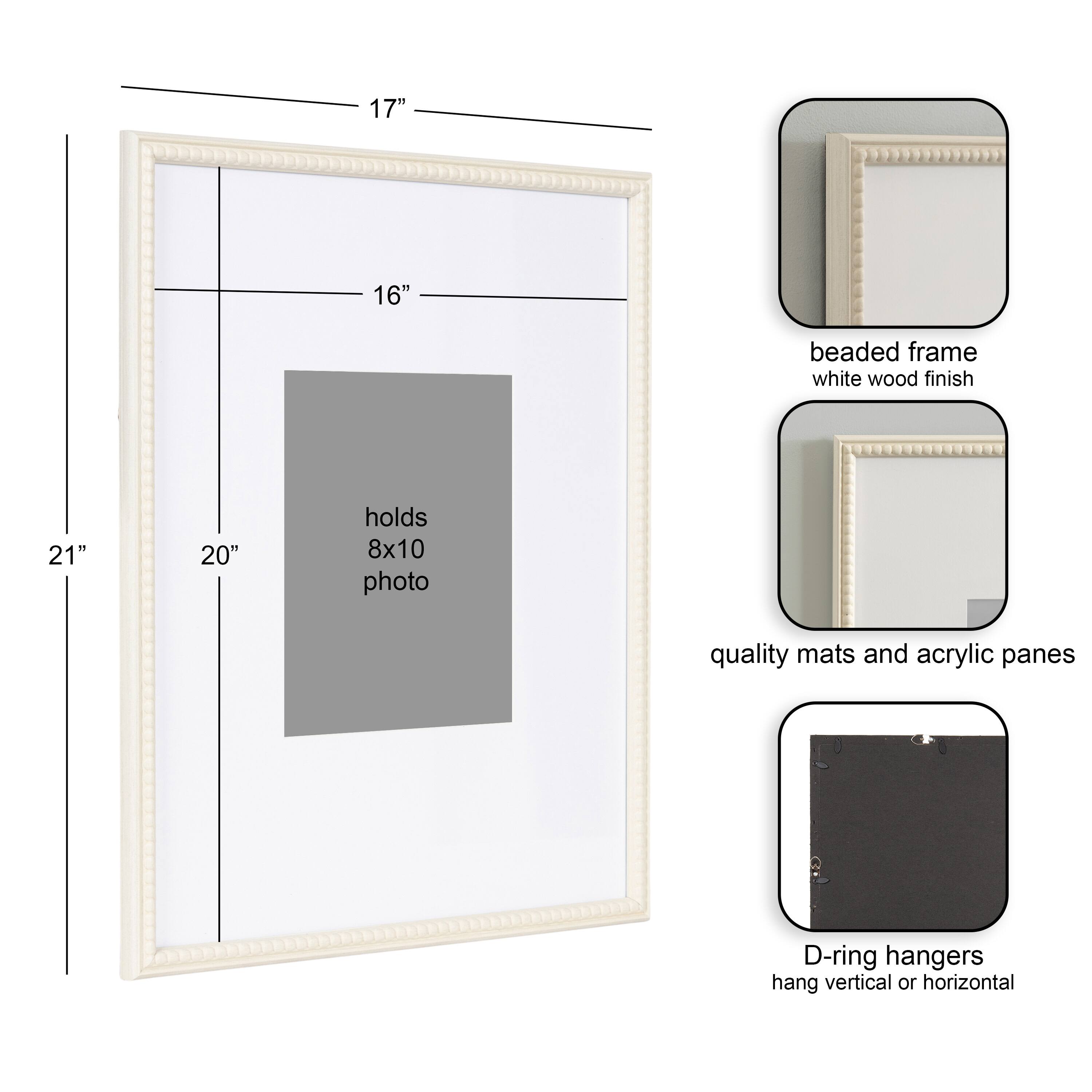 Kate and Laurel 16" x 20" Adlynn Beaded Photo Frame with 8" x 10" Mat