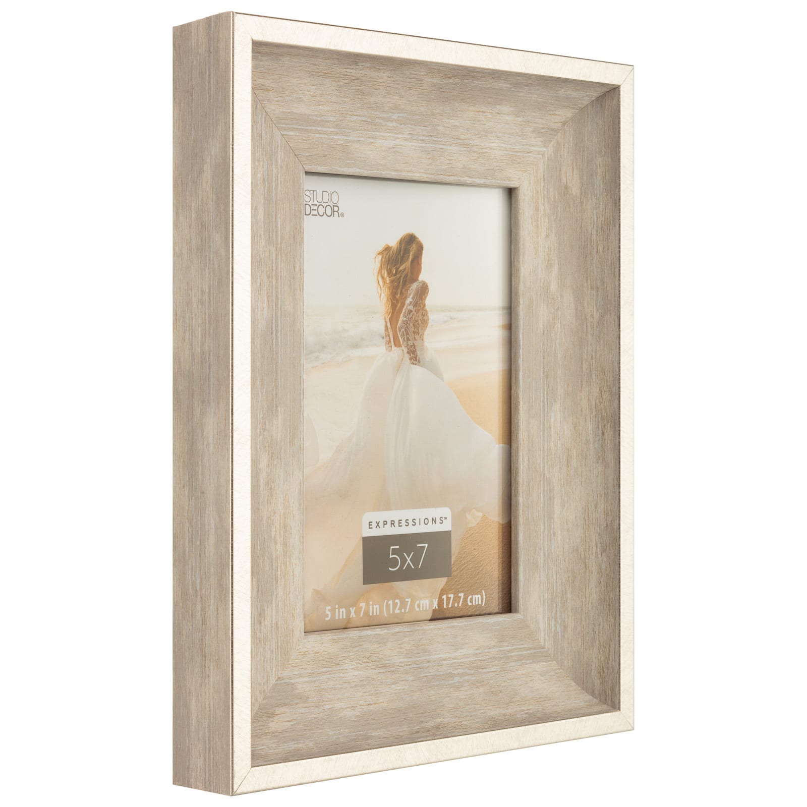 Expressions™ Metallic Edge Champagne Woodgrain Frame by Studio Décor