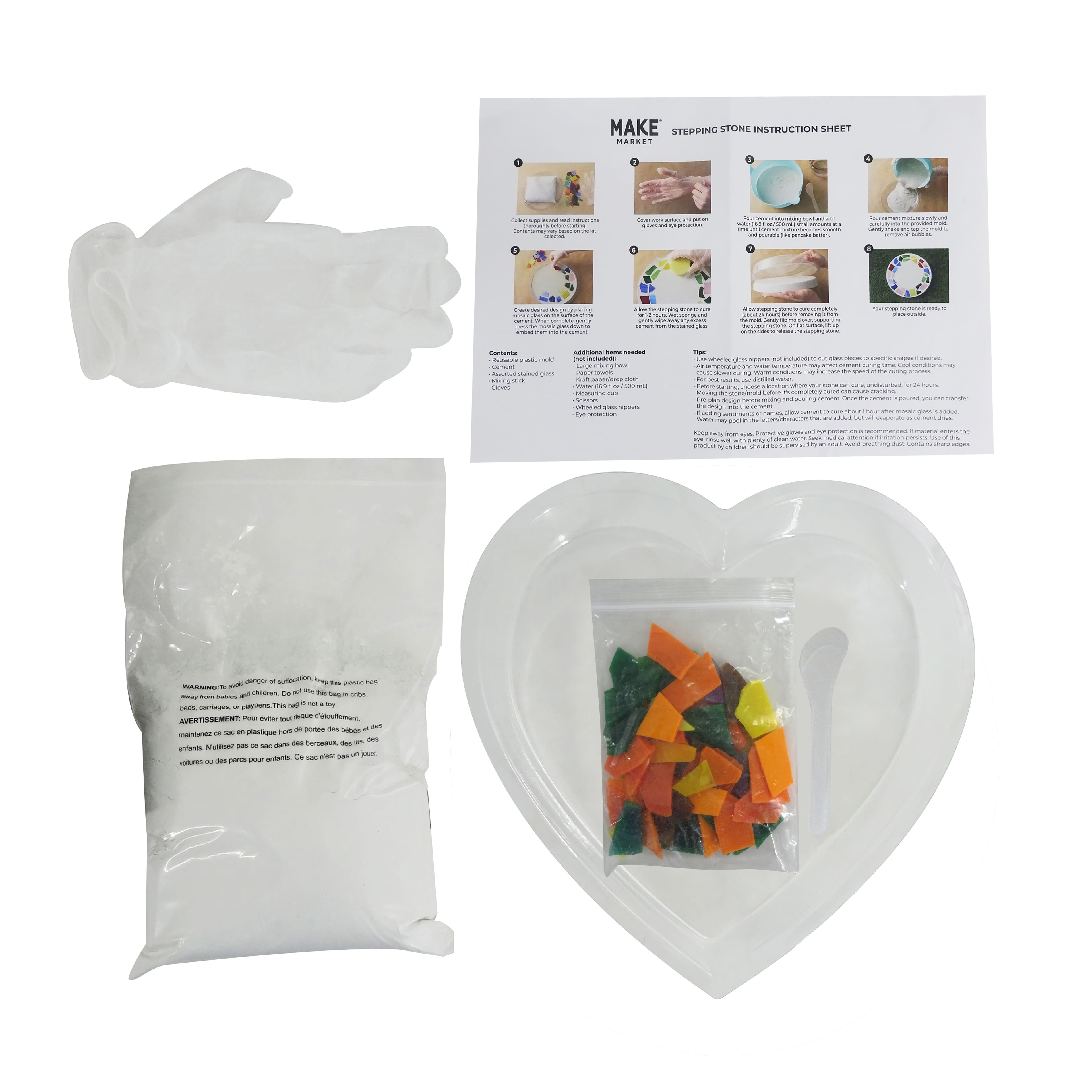 10" Floral Heart Stepping Stone Kit by Make Market®