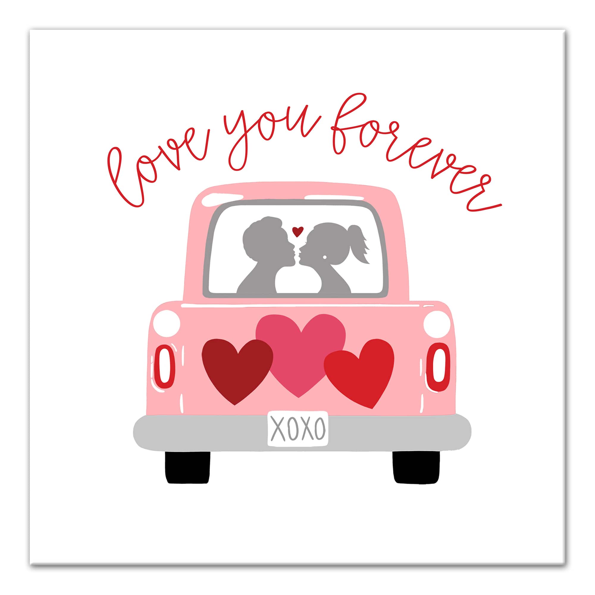 Valentines Truck 12" x 12" Canvas Wall Art
