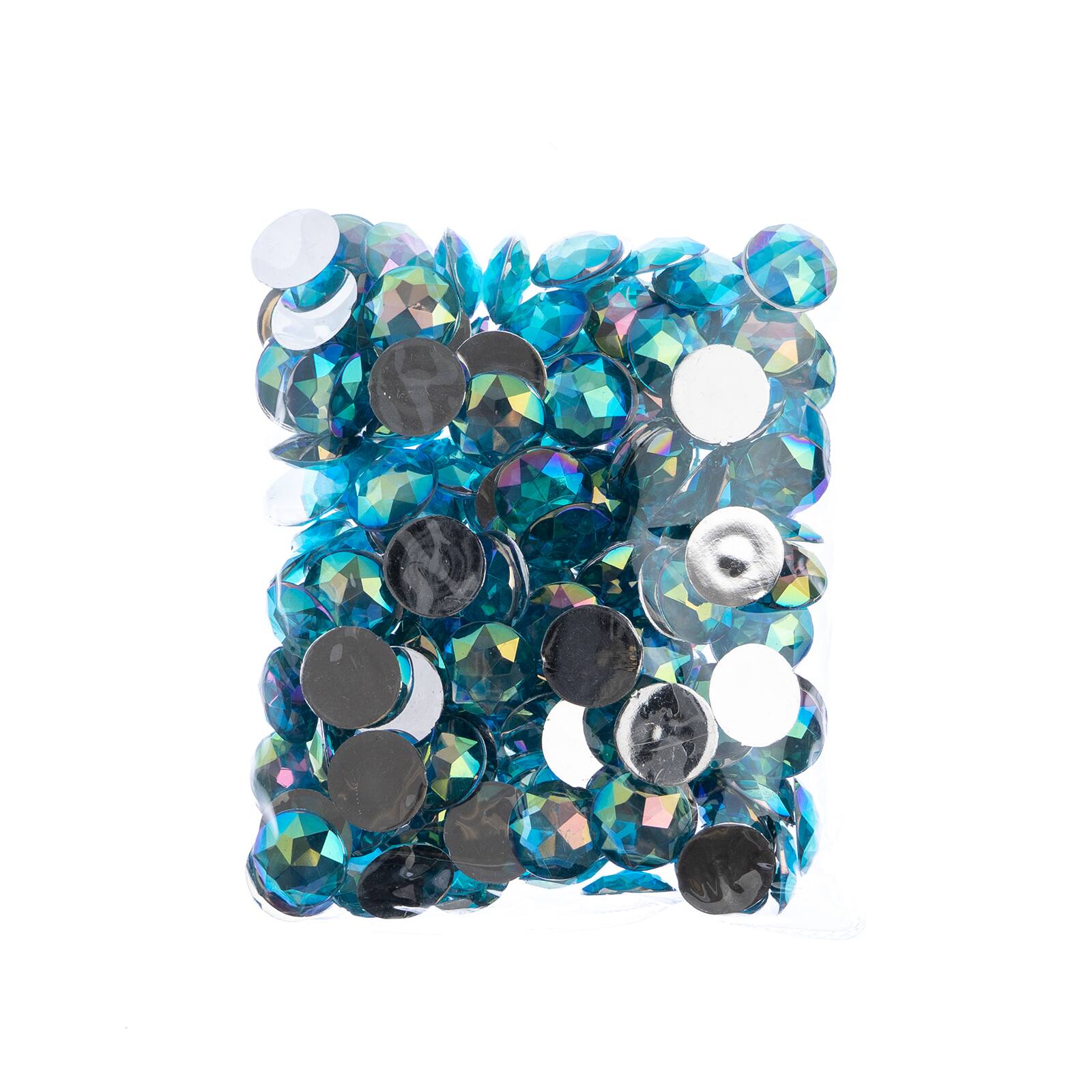 John Bead 16mm AB Acrylic Round Flat Back Rhinestones, 200ct.