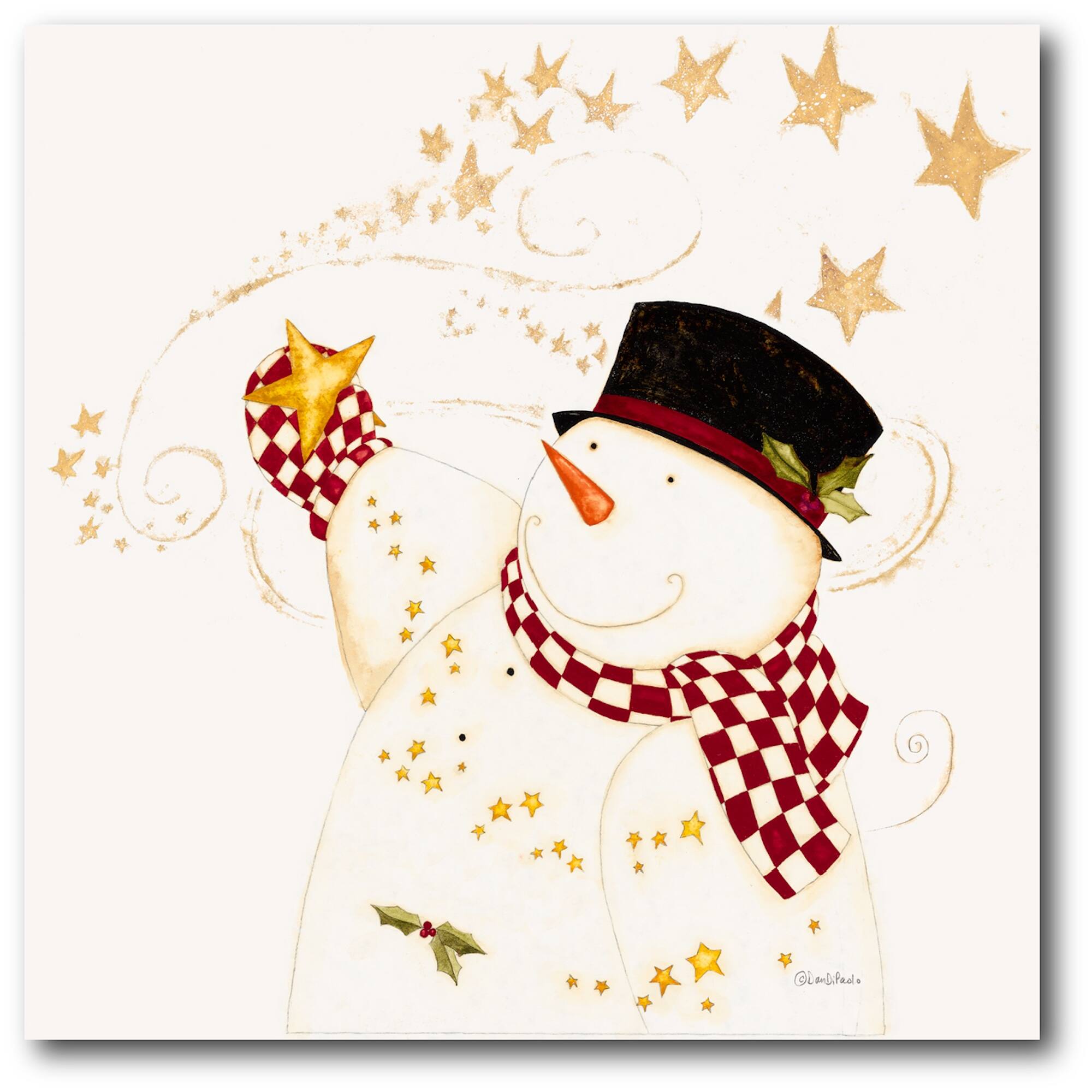 Courtside Market® Snowman Star II Gallery-Wrapped Canvas Wall Art