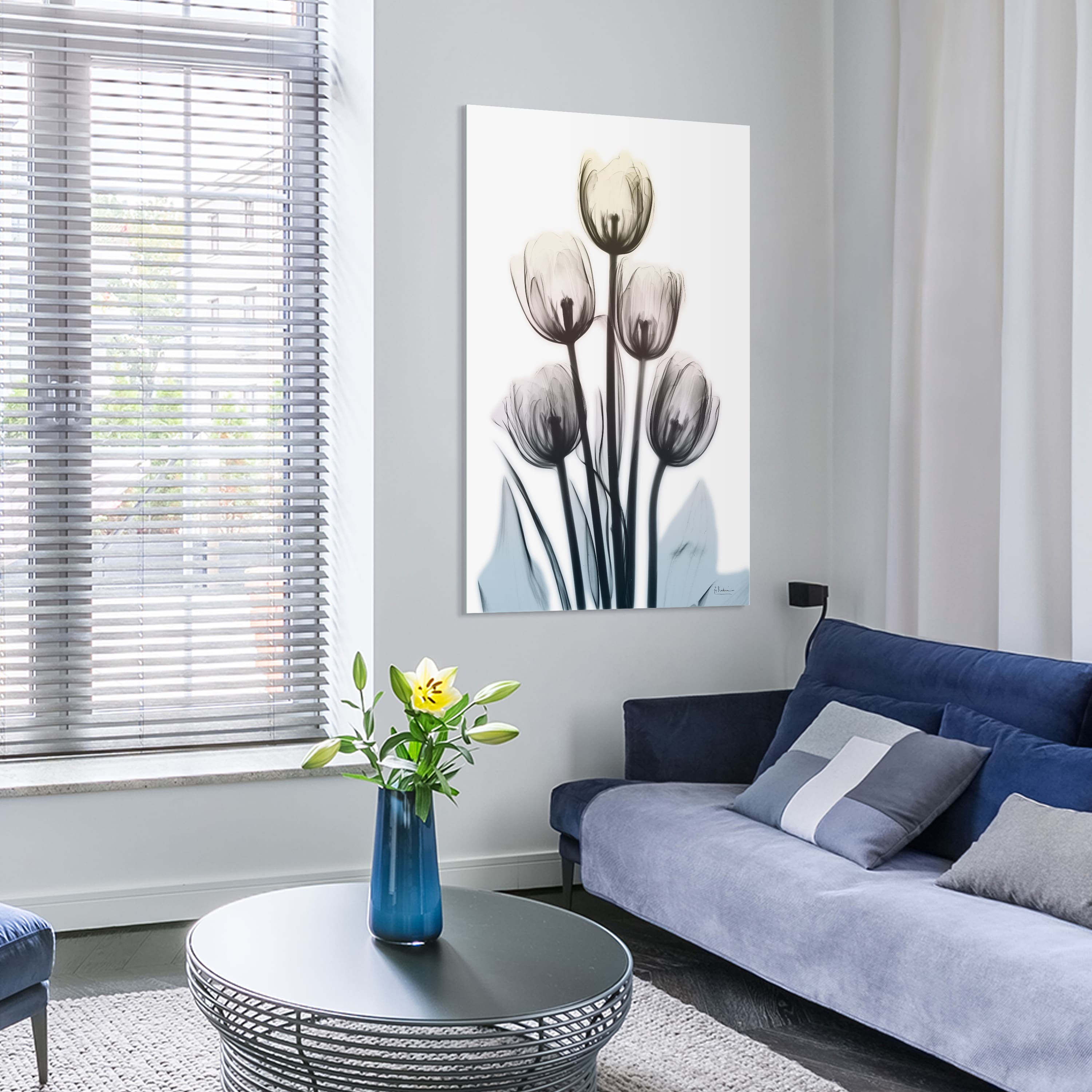Empire Art Direct 32" x 48" Springing Tulips Frameless Free Floating Printed Tempered Glass Wall Art
