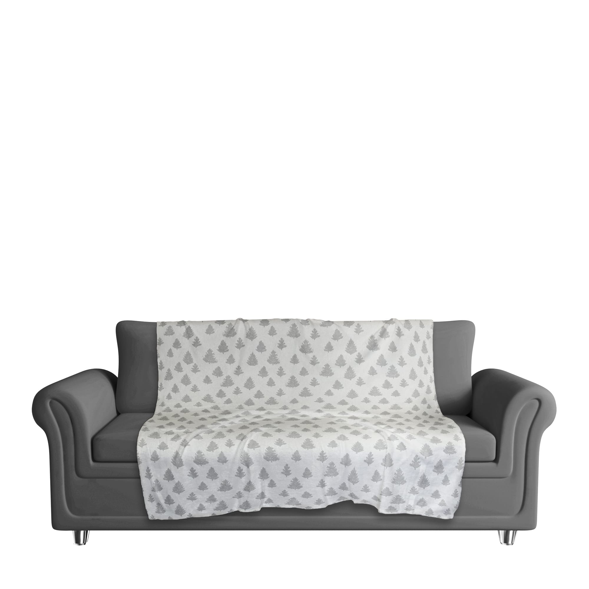 Gray Forest Pattern 50x60 Sherpa Fleece Blanket