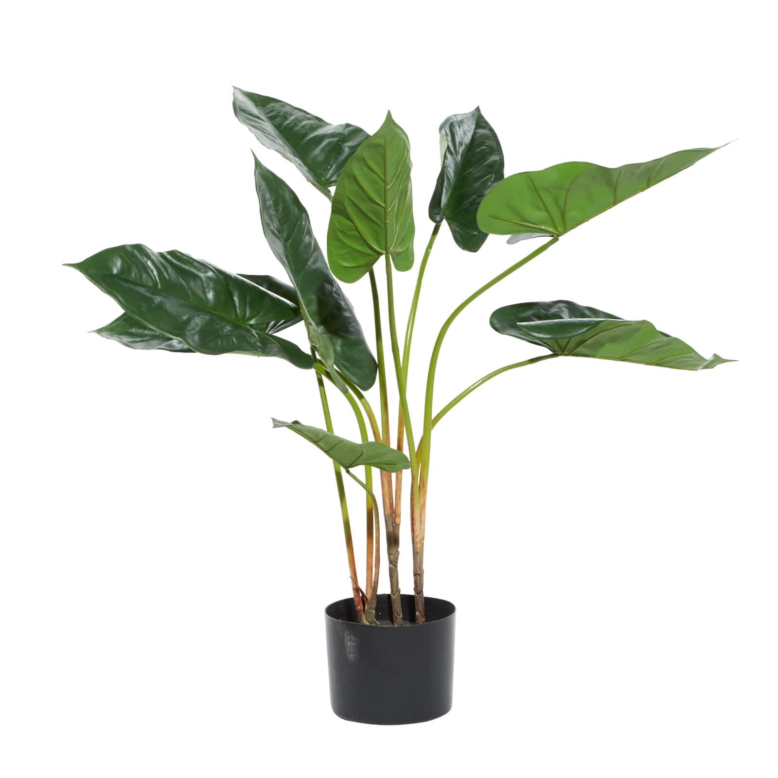 Tall Artificial Anthurium Leaf Plant w Metal Pot for Indoor Decor, 18"