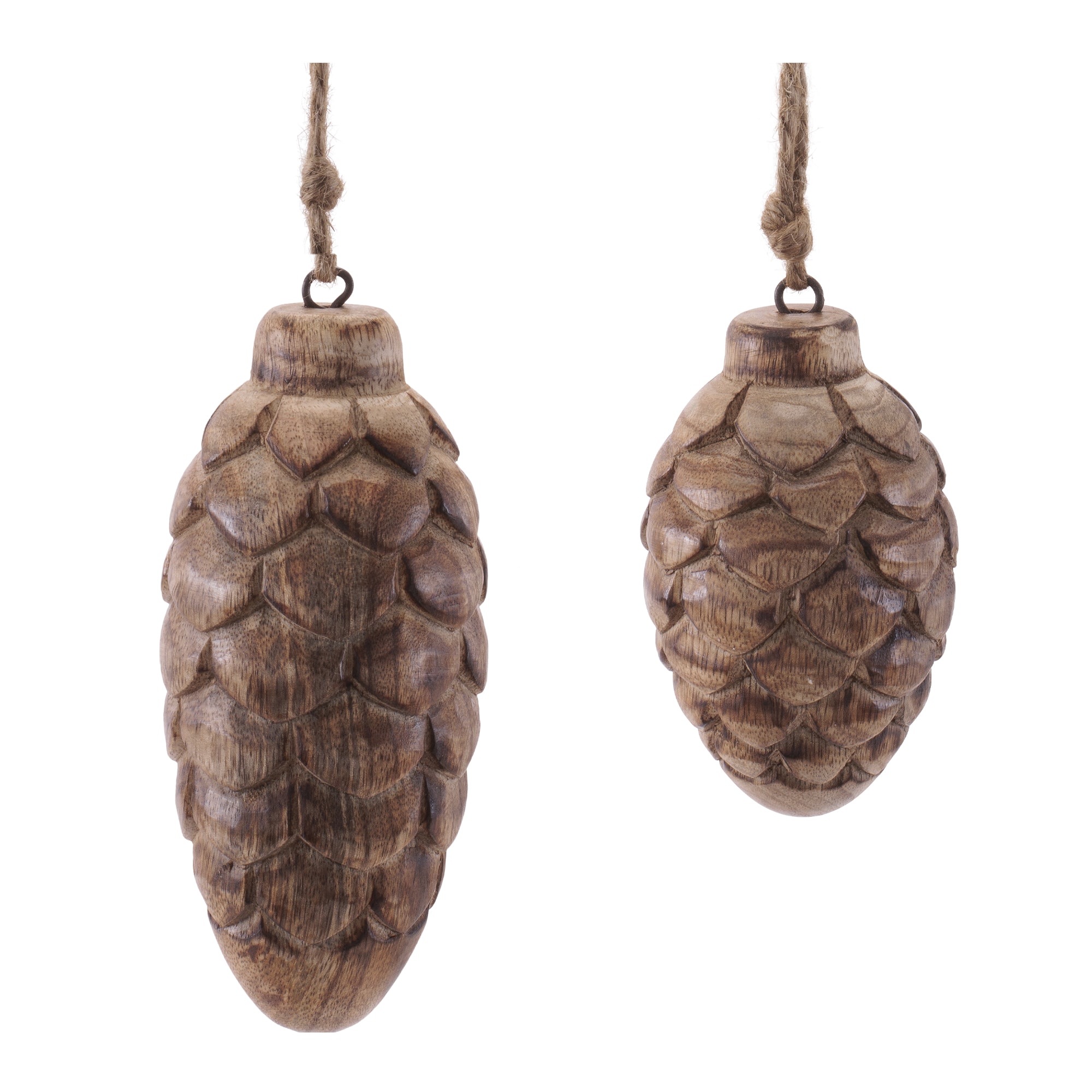 Melrose Wooden Pinecone Ornaments Set
