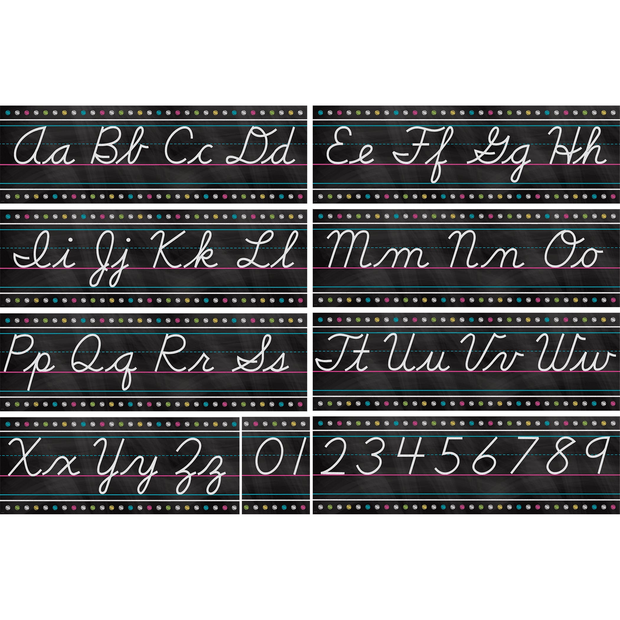 Carson-Dellosa™ Chalkboard Brights Cursive Writing Bulletin Board Display
