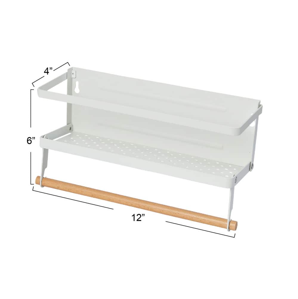 Household Essentials 12" Metal Spice Rack with Paper Towel Holder