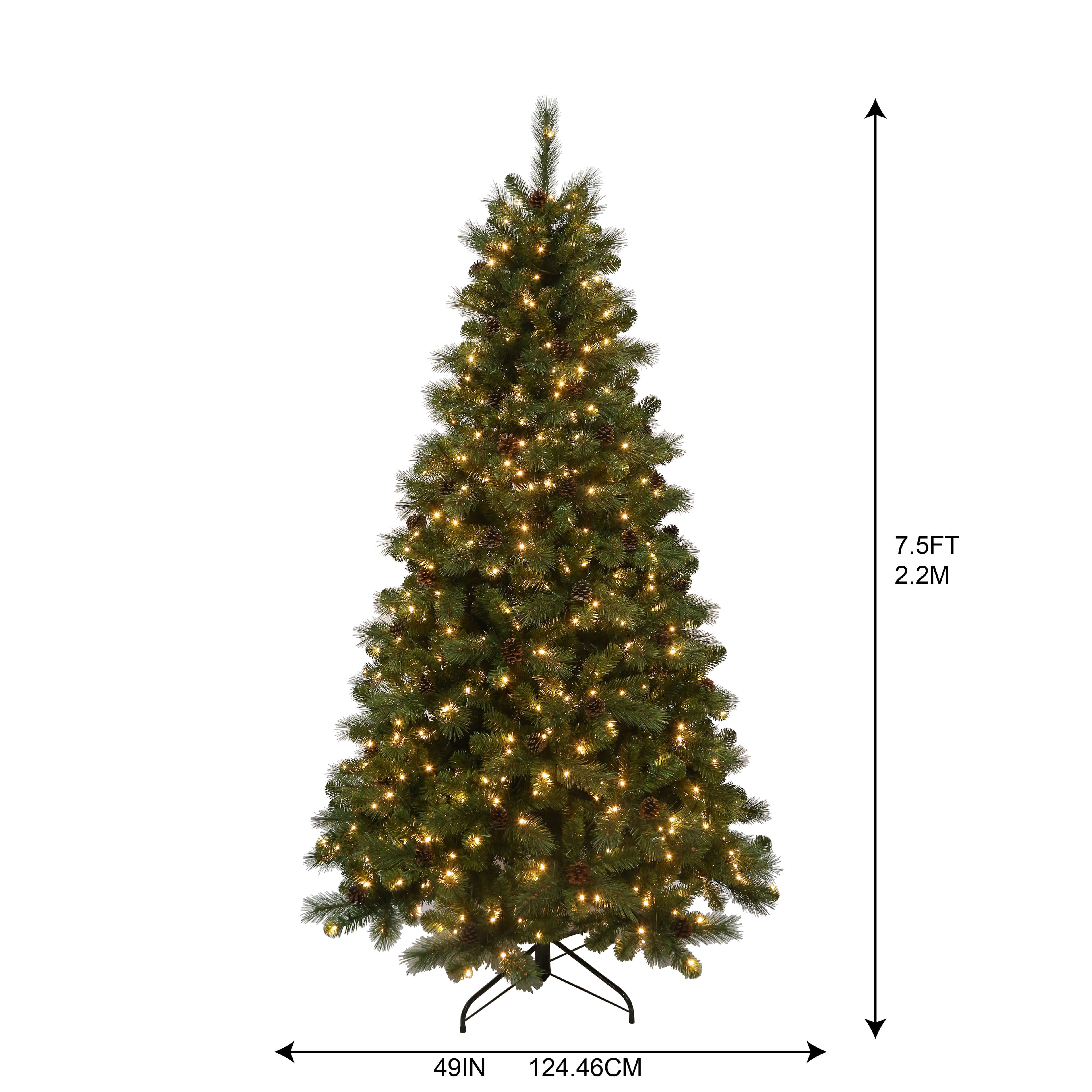 7.5ft. Pre-Lit Wimberley Pine Realistic Artificial Christmas Tree, Warm White Mini LED Lights by Ashland®