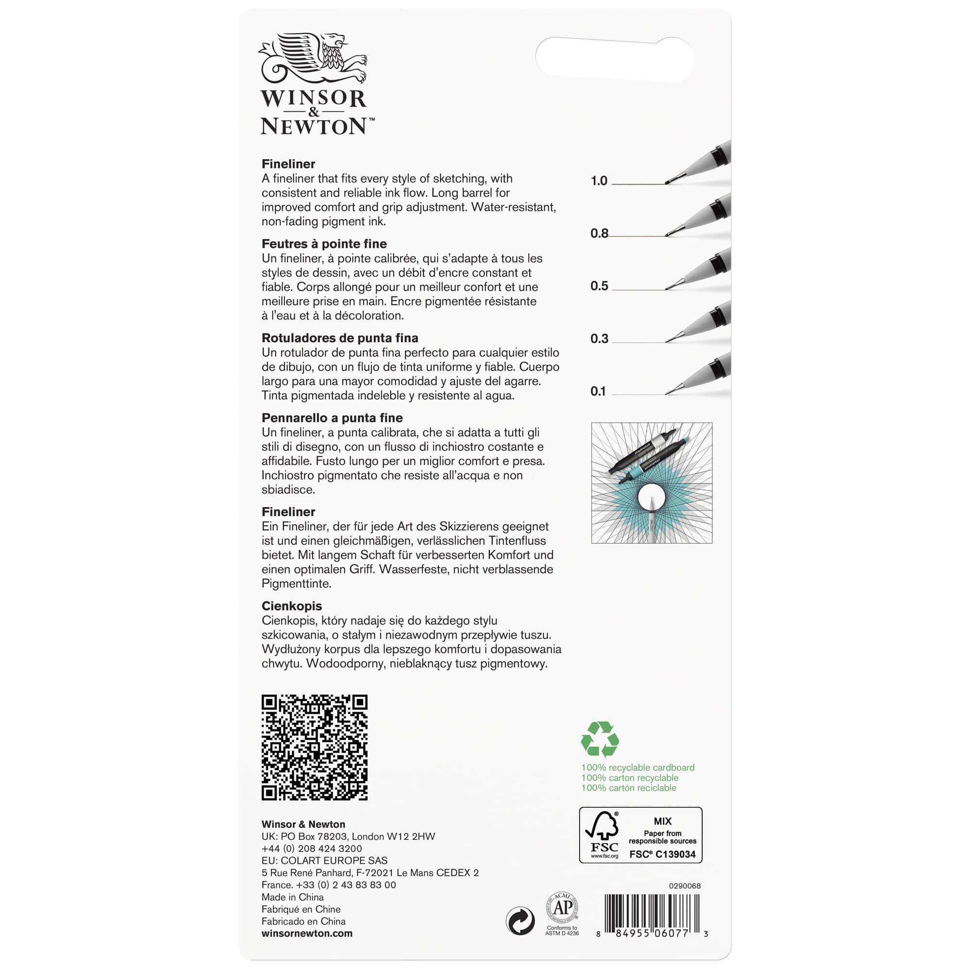 Winsor & Newton™ Fineliners Black Pen Set