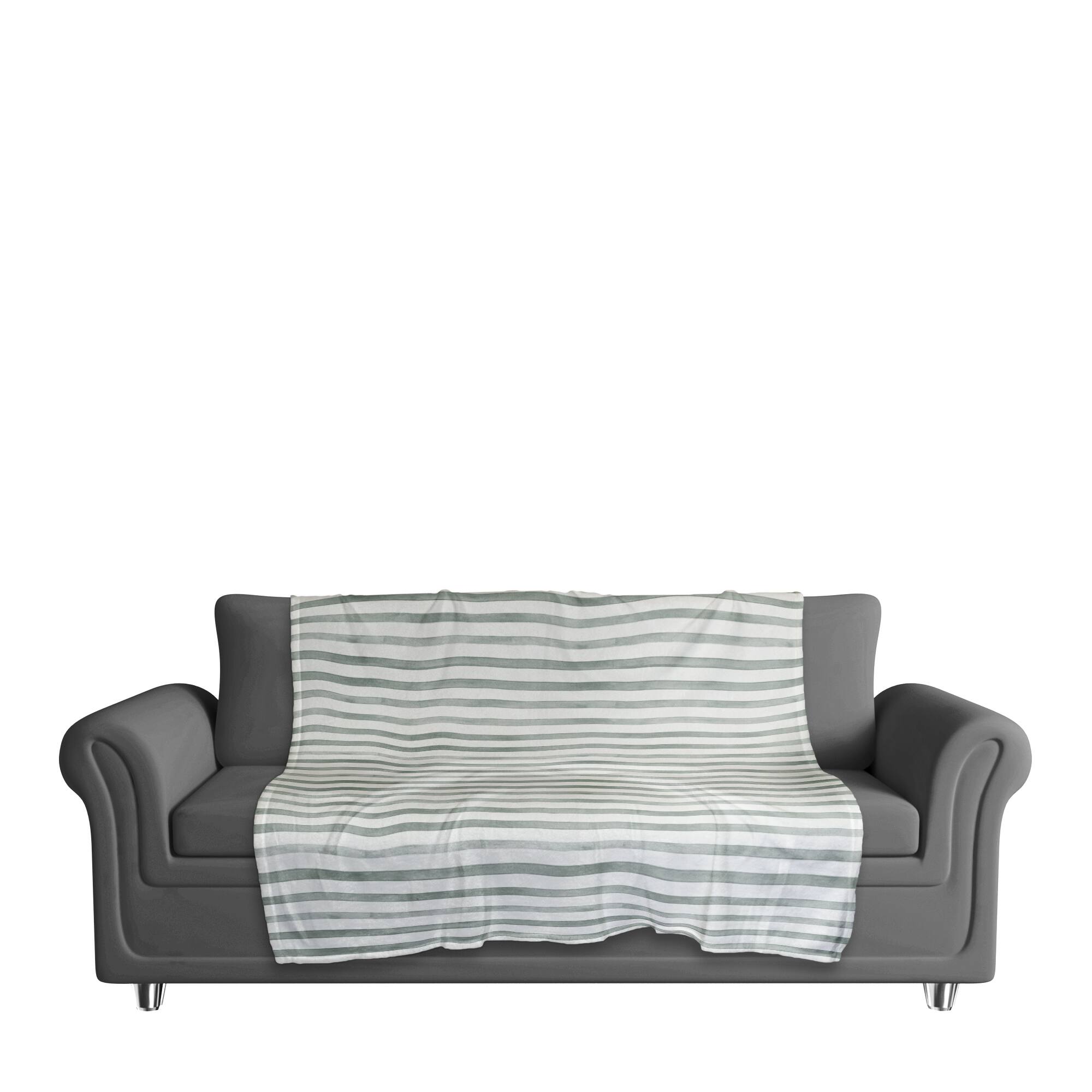 Sage Stripes Fall Fleece Blanket