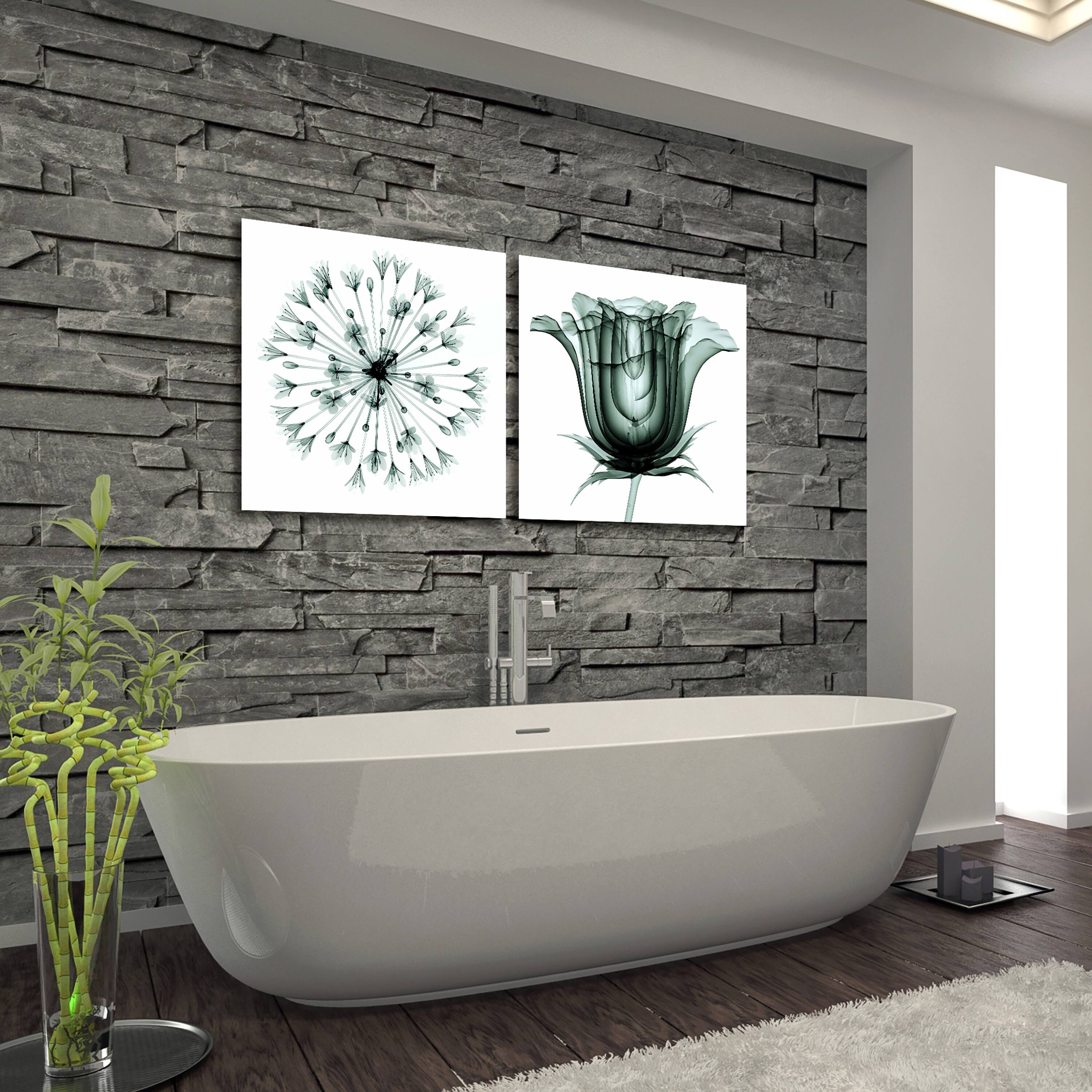 Empire Art Direct 24" x 24" African Bluebell Rose Veil Frameless Printed Tempered Glass Wall Art Set