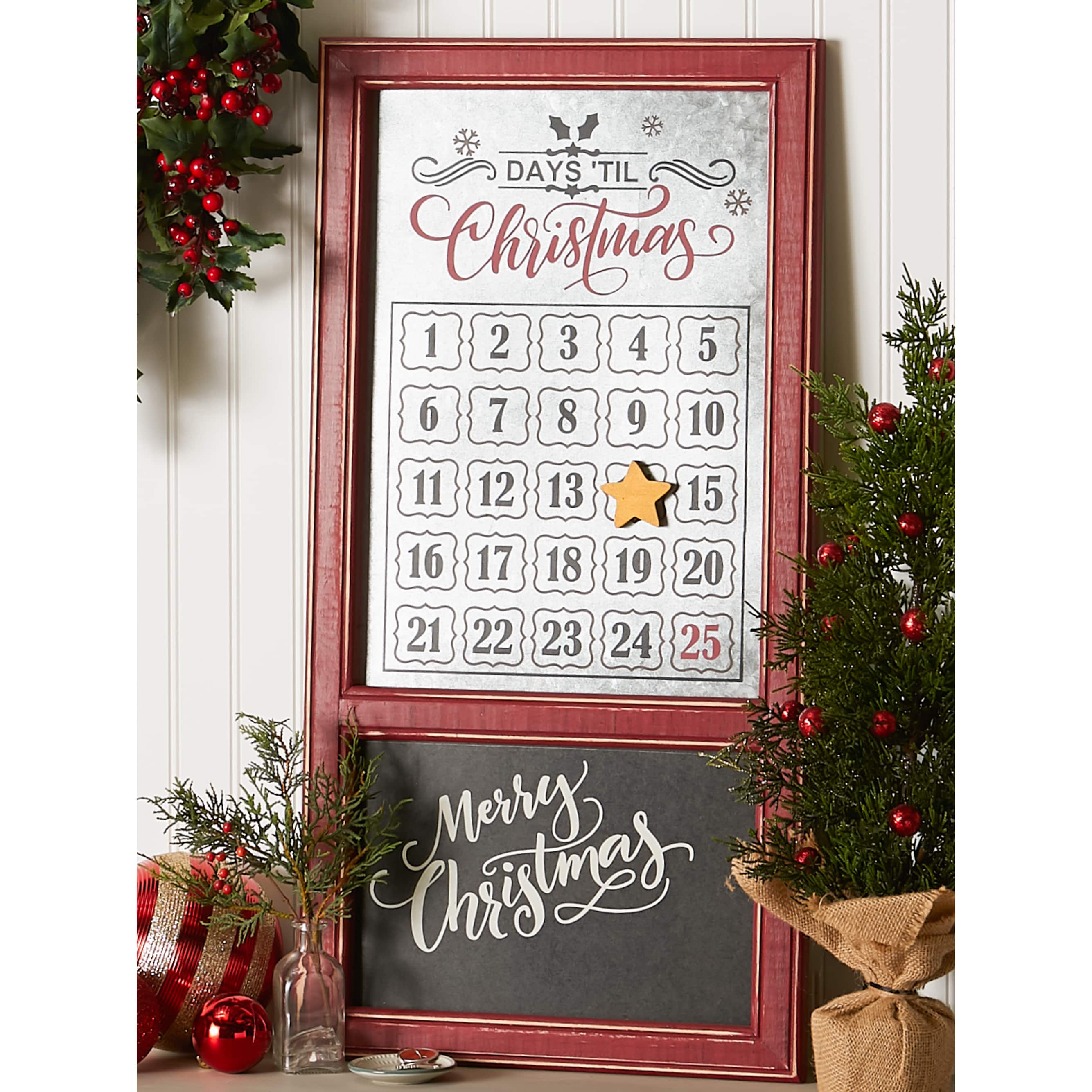 DII® Chalkboard & Galvanized Tin Days 'Til Christmas Advent Calendar