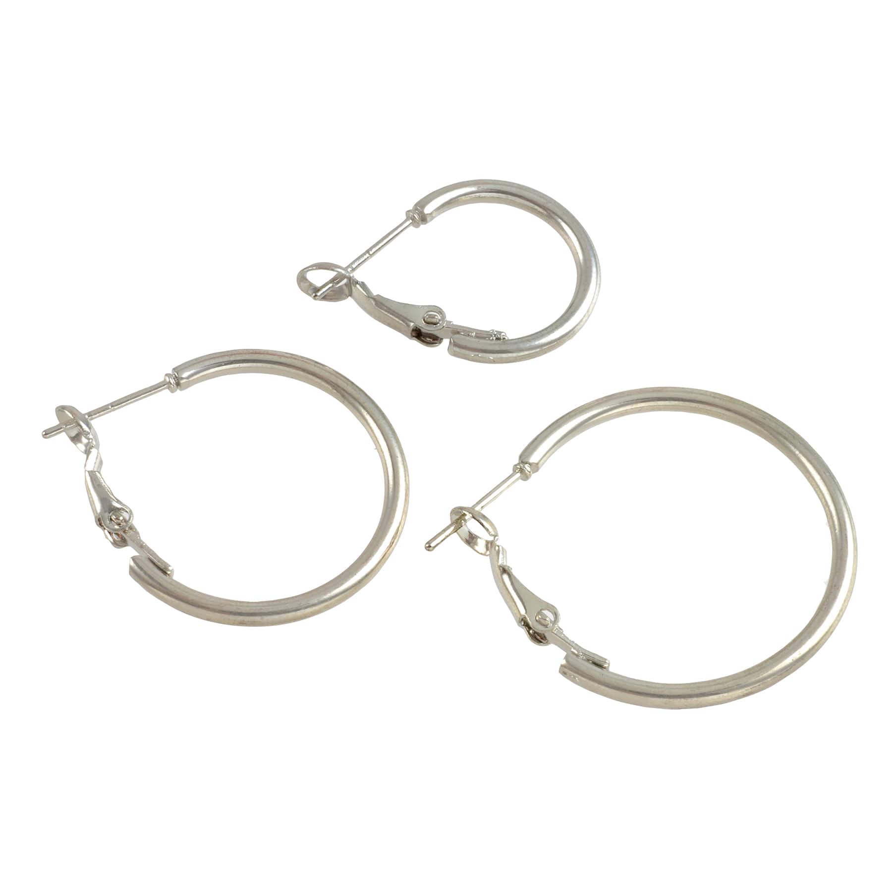 12 Packs: 4 ct. (48 total) Silver Hoop Earrings by Bead Landing®